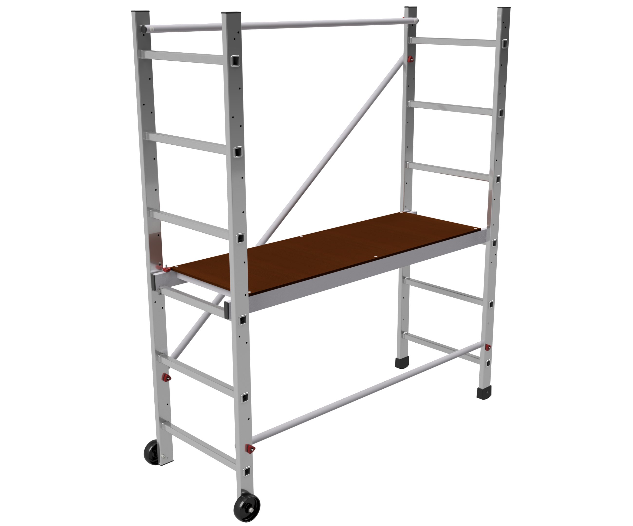 ALTEC Aluminium Fahrgerüst AluCombine 4.0 - 300, Leiterngerüst, 2x Bockrollen (100mm), 3m