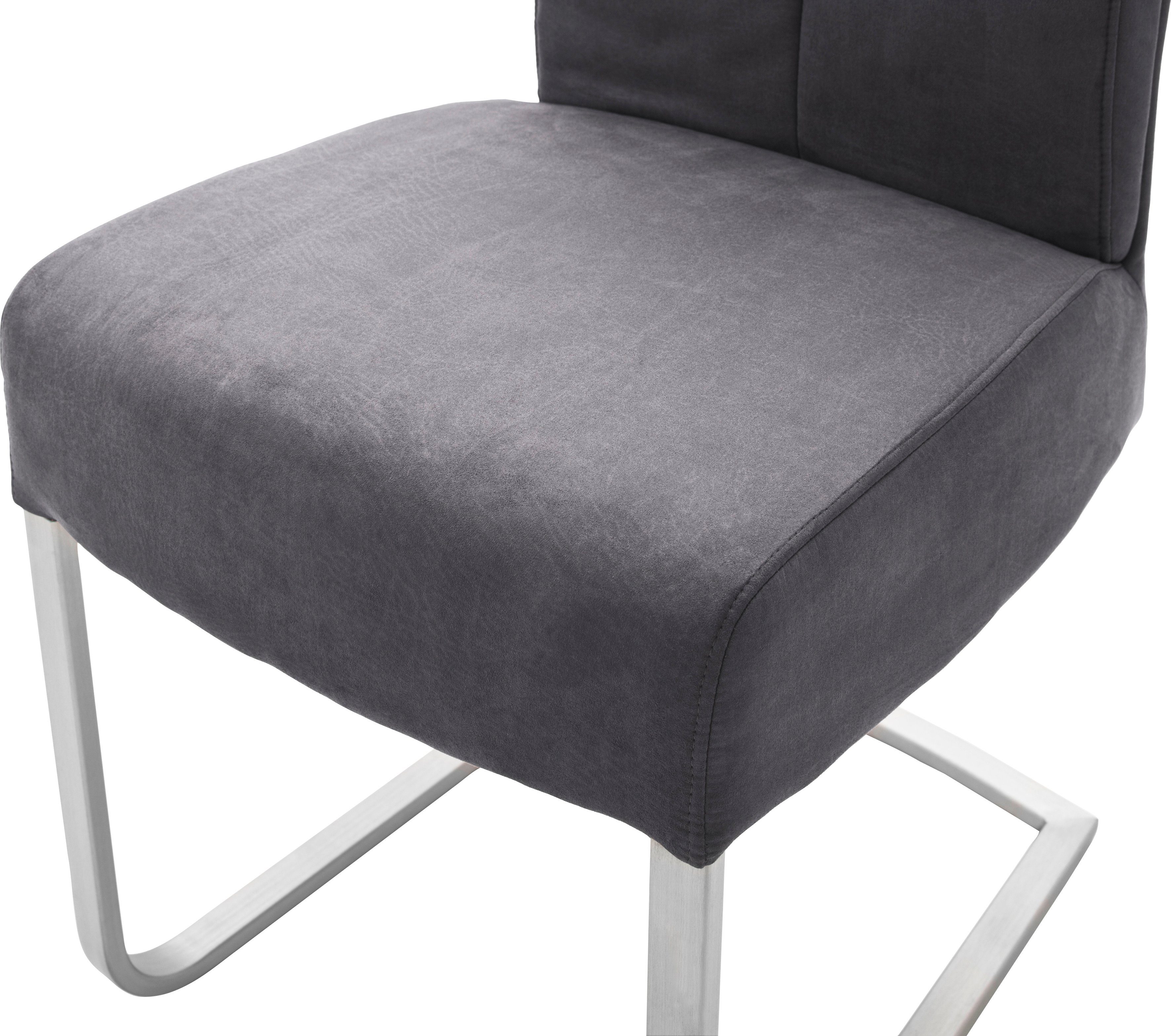 MCA furniture Stuhl bis | 120 2 Anthrazit Freischwinger Kg (Set, belastbar Talena Anthrazit St)