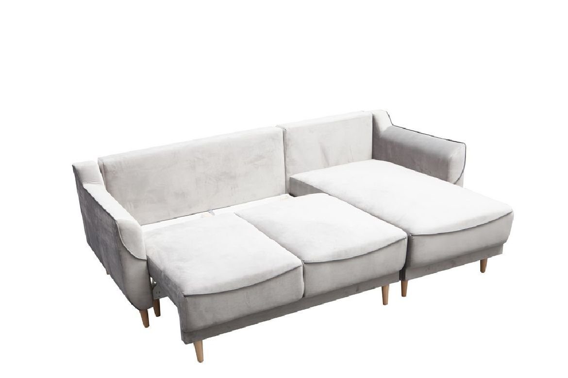 JVmoebel Ecksofa, L-Form Sofa Designer Bettfunktion Ecksofa Weiß mit Schlafsofa Couch