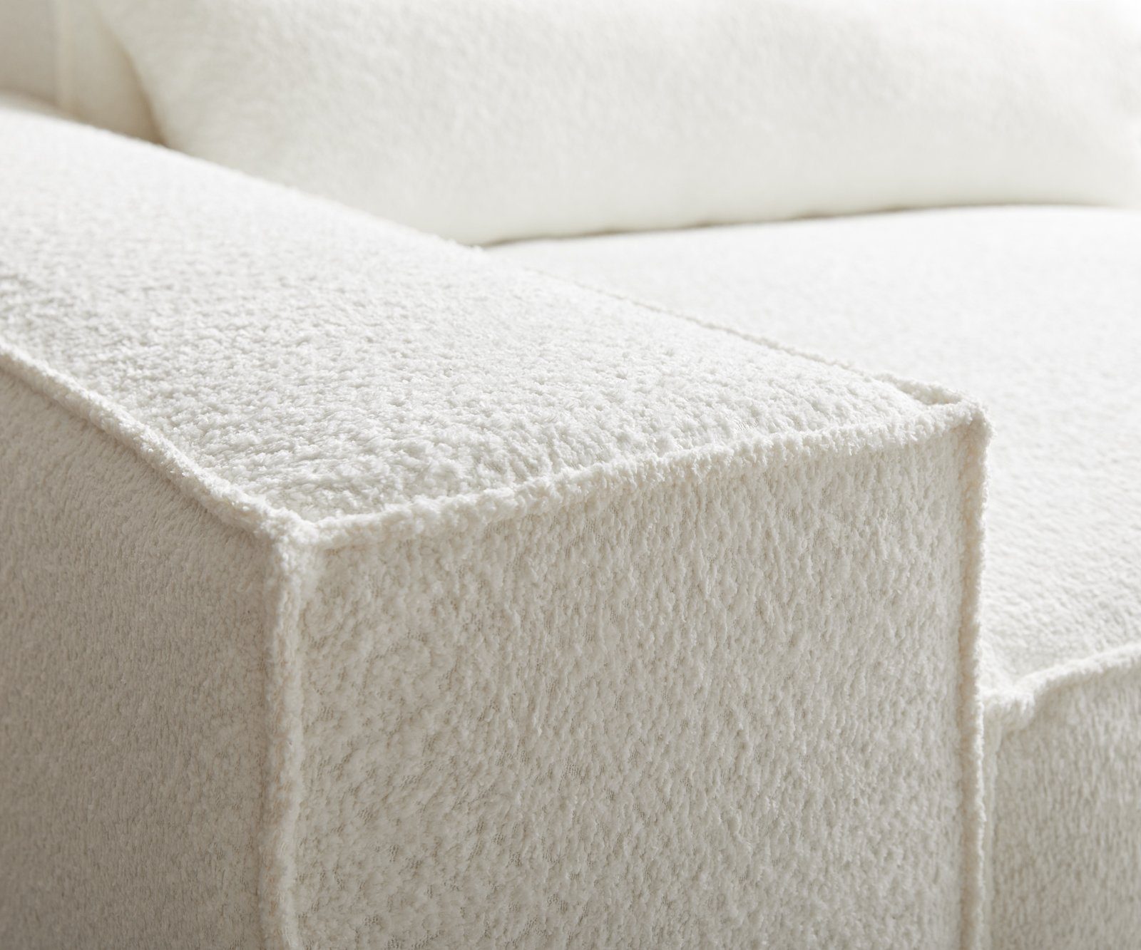 DELIFE Big-Sofa Sirpio, XL Creme-Weiß Bouclé cm mit 270x130 Hocker