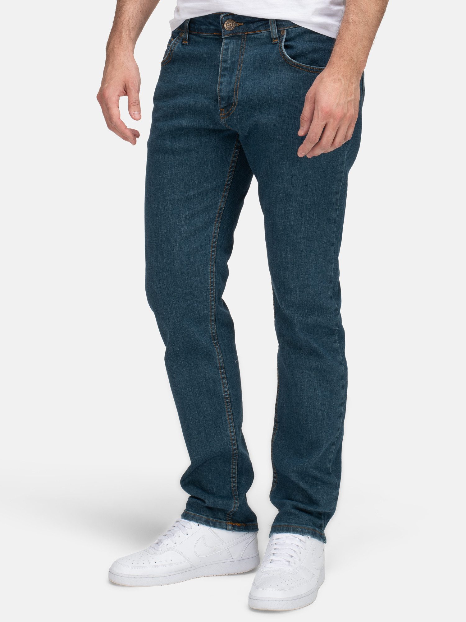 Lorenzo Loren Straight-Jeans Herren Jeans Stretch Blau LL-4015 – Bild 2 von 5