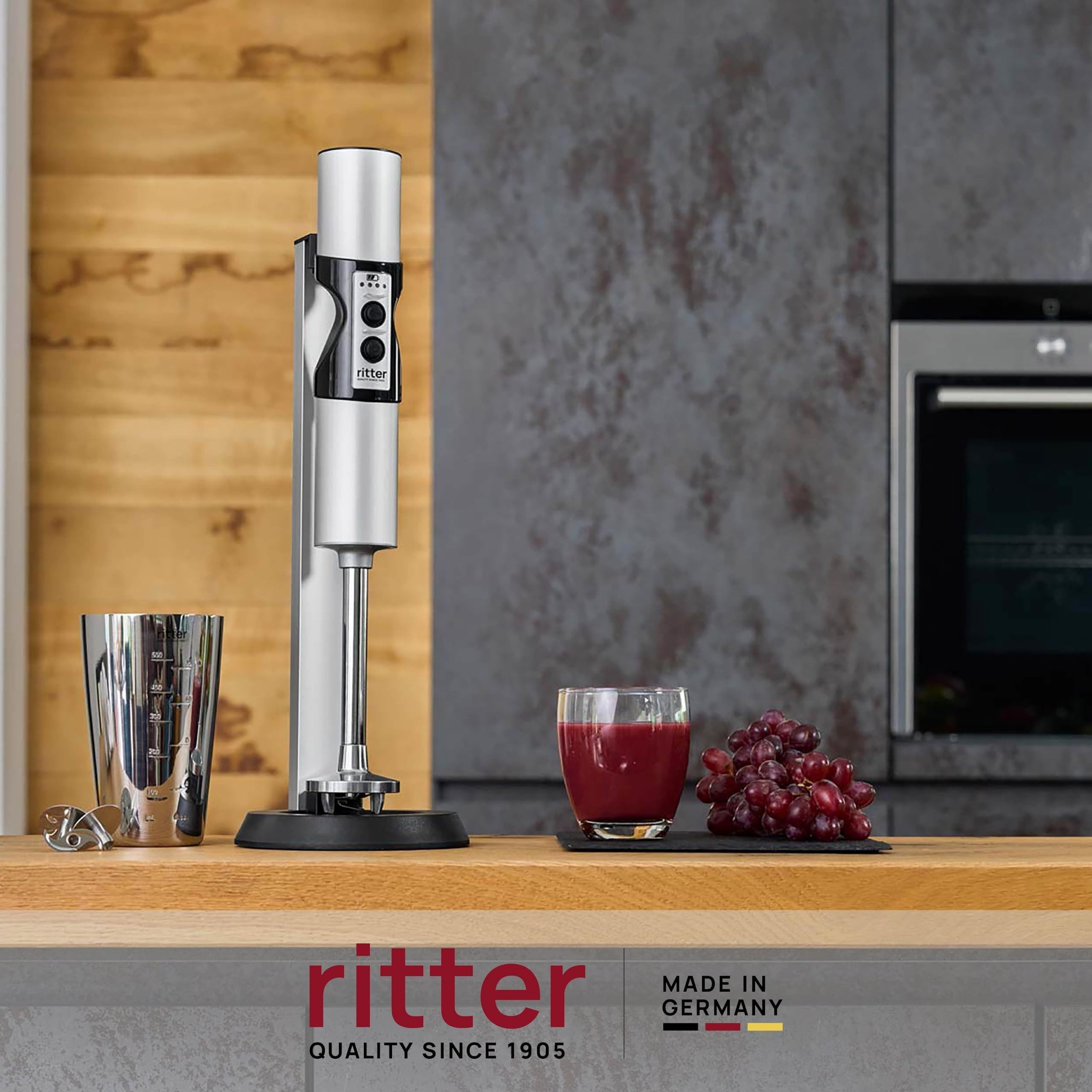 ritter Stabmixer stilo 7 Plus, Akkubetrieben, kabellos, Edelstahl, Made in Germany
