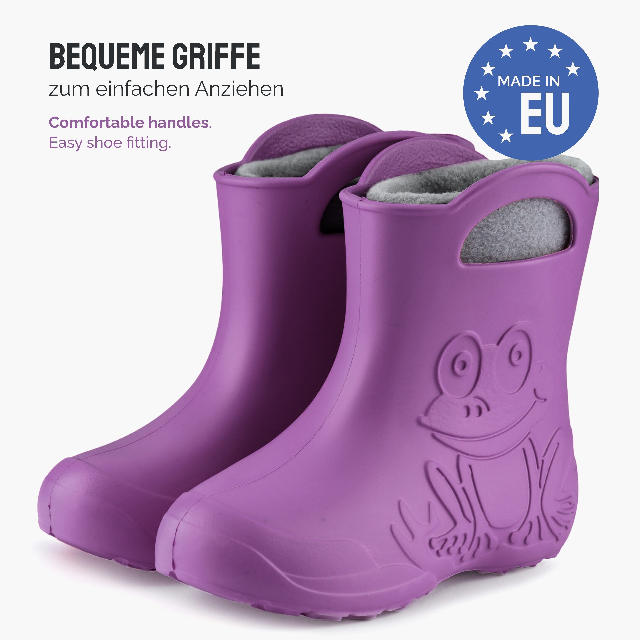 Ladeheid Kinder EVA federleichte Regenschuhe LA-CA-03 Gummistiefel mit herausnehmbares Innenfutter – Bild 5 von 5