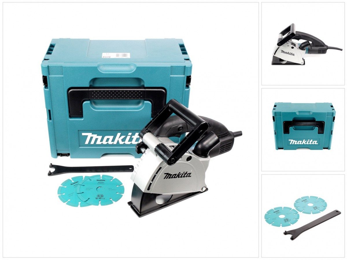 Makita Mauernutfräse SG 1251 J Mauernutfräse mit 1.400 Watt im Makpac + 2 Diamantscheiben