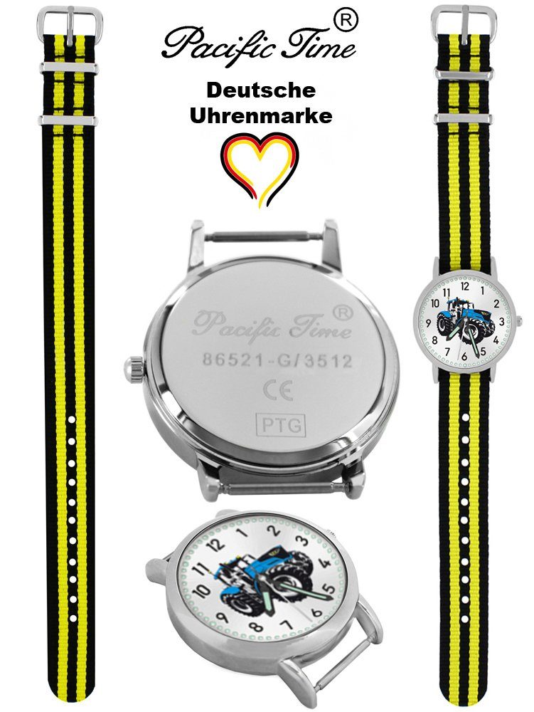 Mix Time Kinder Wechselarmband, Design blau und Pacific Quarzuhr - schwarz gestreift Traktor gelb Armbanduhr Match Gratis Versand