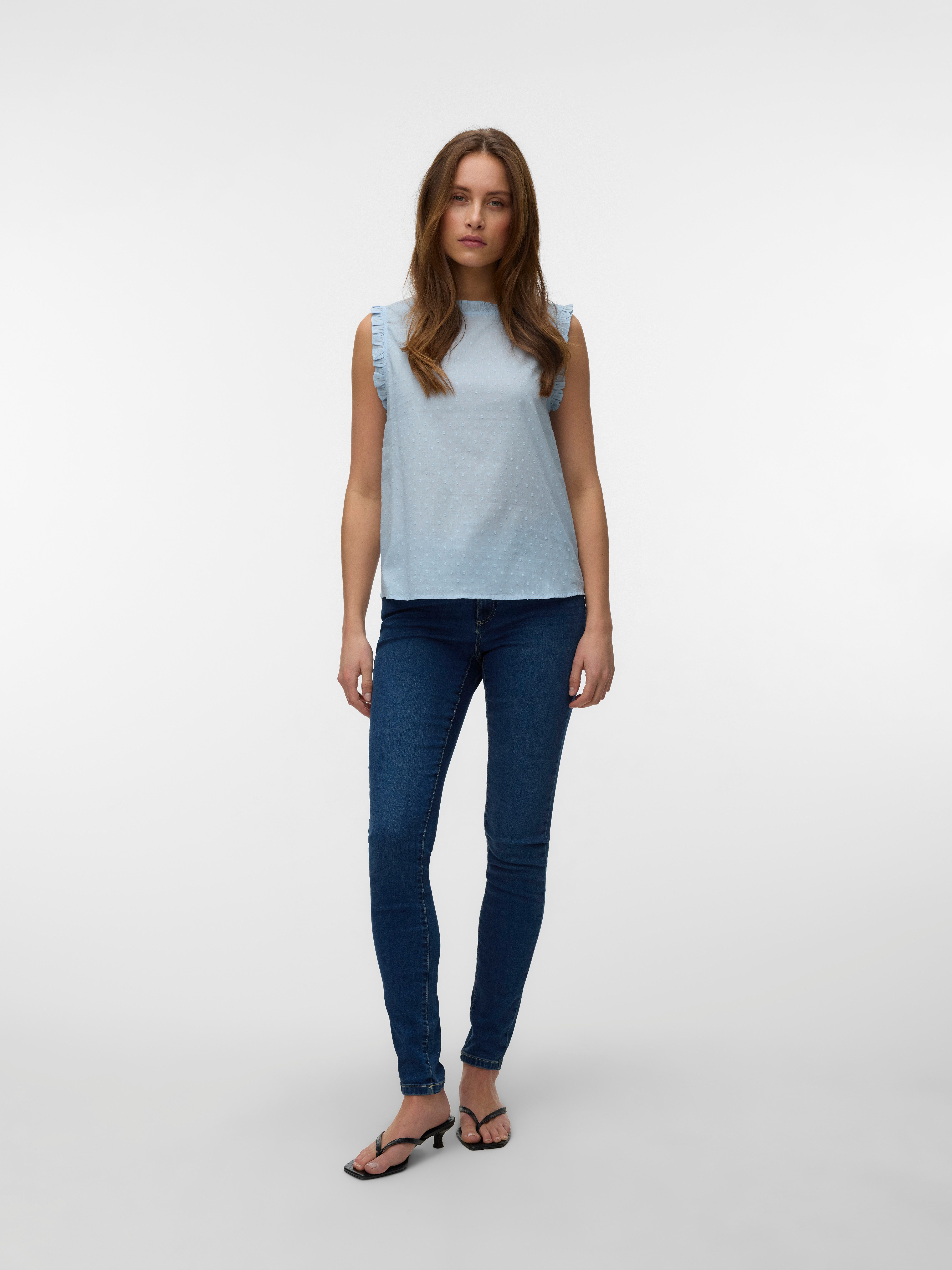 Vero Moda Rüschentop VMTRINE SL TOP WVN NOOS Baumwolle – Bild 4 von 5