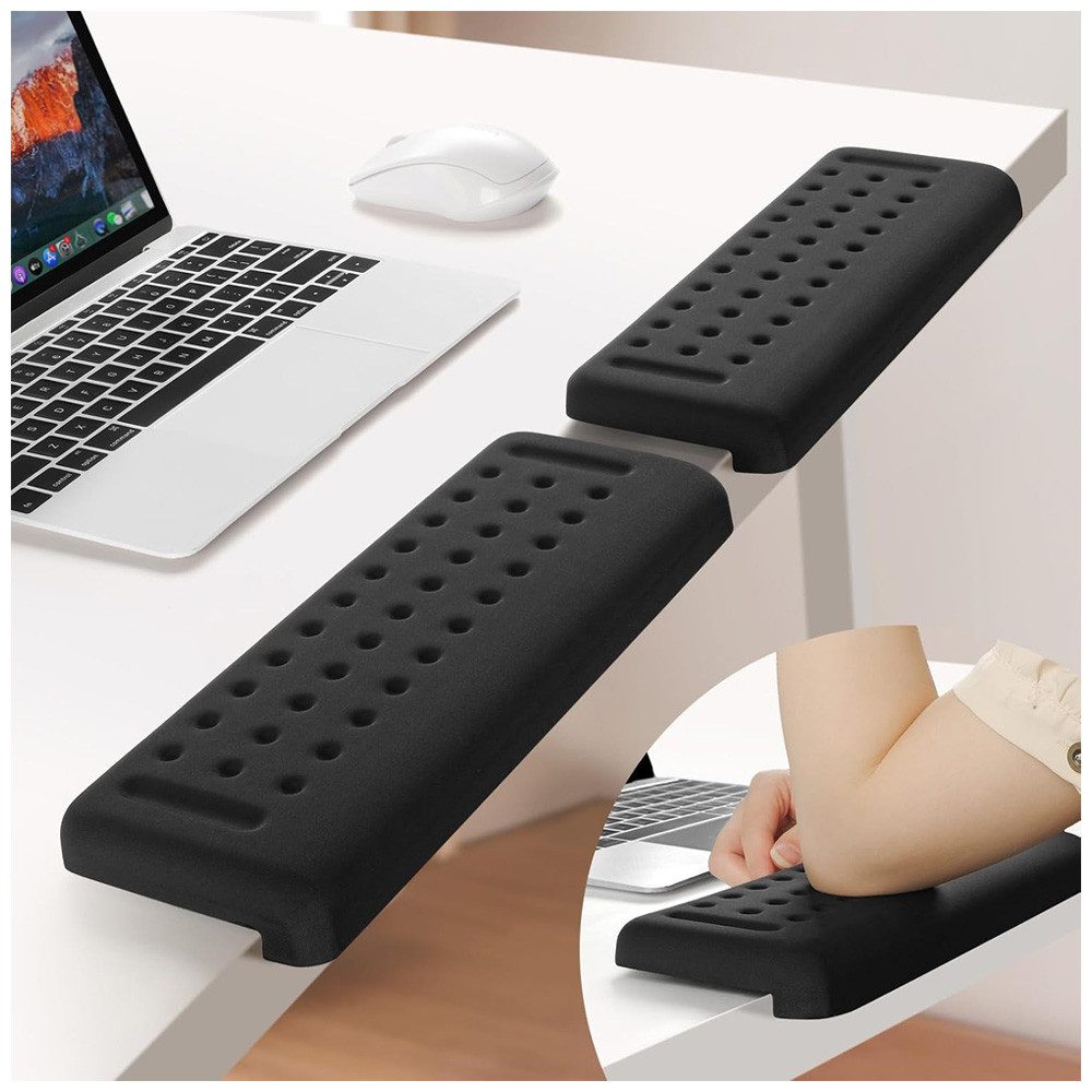QUBEBU Tastatur-Handballenauflage 2er-Pack L-förmige Ellenbogenauflage für Schreibtisch Edge Rest (Spar-Set, 2-St., Rutschfeste Armstütze für Handfläche, Handgelenk & Unterarm(30x10x2mm), Ergonomische Anti-Slip Armlehnenkissen Schreibtischkante für Zuhaus