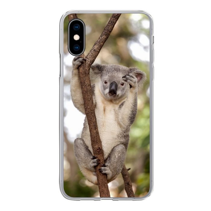 MuchoWow Handyhülle Koala - Äste - Tier - Kinder - Jungen - Mädchen Handyhülle Apple iPhone X/10 Smartphone-Bumper Print Handy