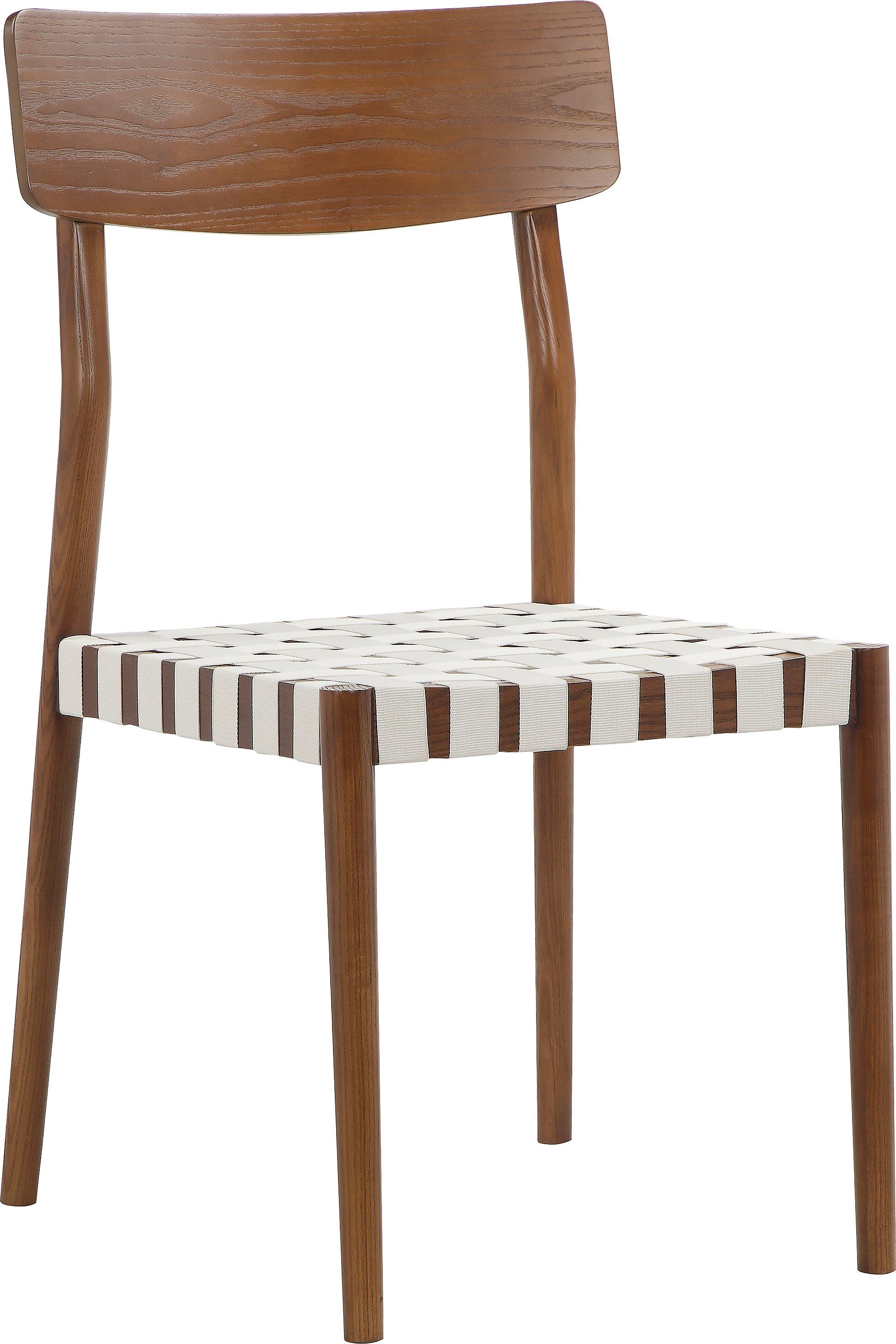 LeGer Home by Lena Gercke Esszimmerstuhl Elain, gewebten Sitzfläche, aus massivem Eschenholz, Sitzhöhe ca. 45 cm walnussfarben | Stühle