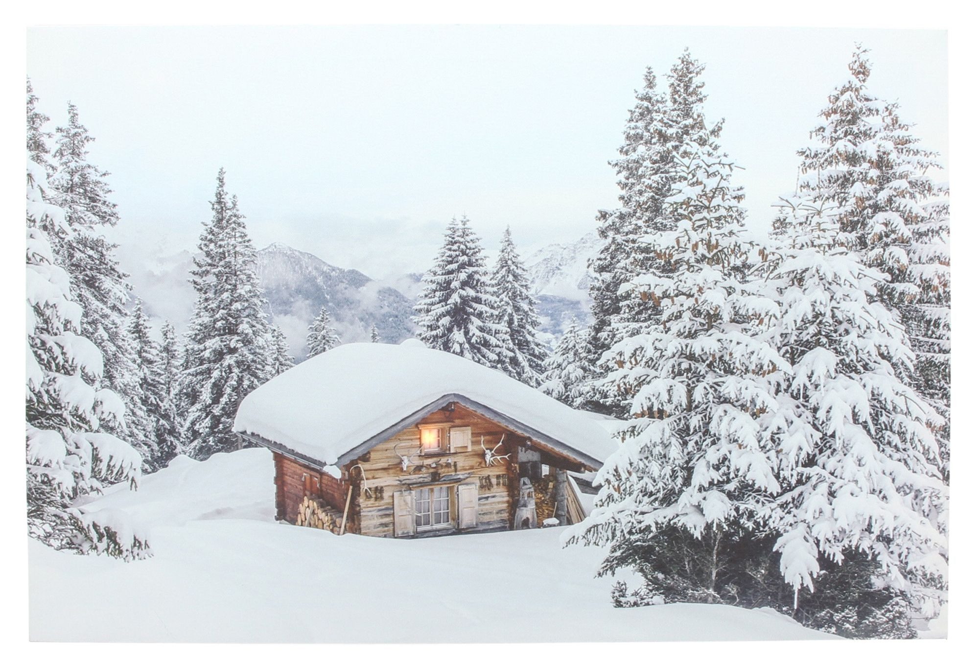 Dekoleidenschaft LED-Bild "Wintertraum" Leinwandbild 58x36 cm, günstig online kaufen