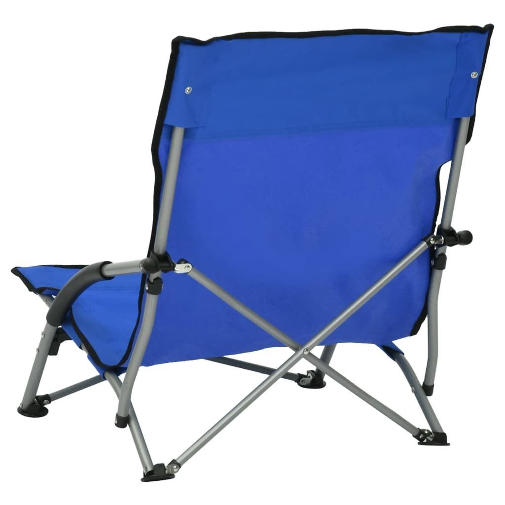vidaXL Gartenstuhl | Stoff Blau Blau 2 (2 Blau St) Klappbare Stk. Strandstühle