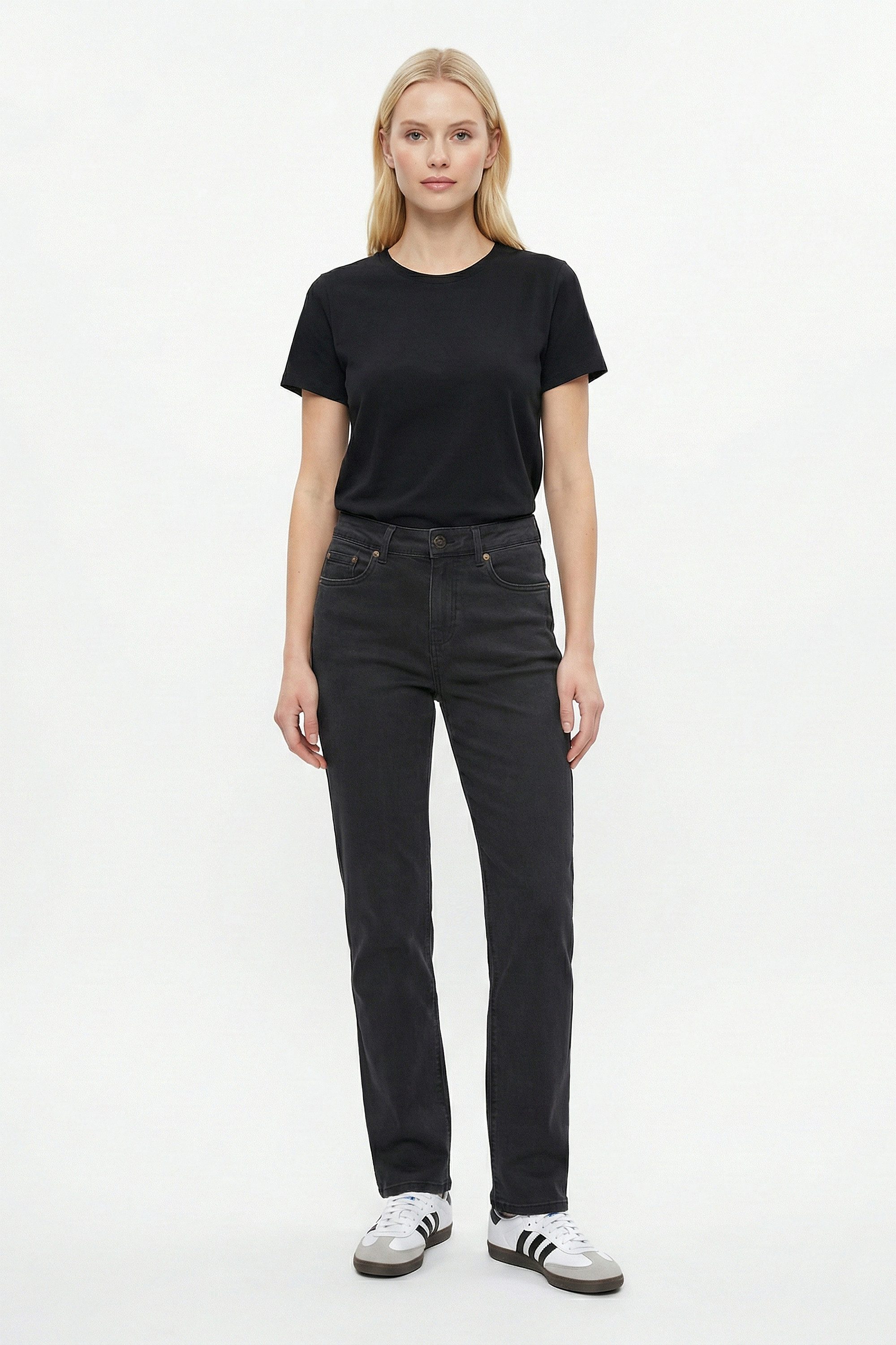 ESRA Straight-Jeans Damen Stretch-Jeans Premium Baumwolle Jeanshose Damen Straight Fit G14 Straight Jeans Damen High Waist Stretch Jeans Damen Regular Hose