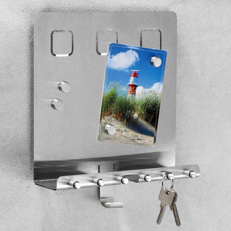 HI Schlüsselkasten »Schlüsselboard mit Memoboard Silbern 28,5x25x8 cm«