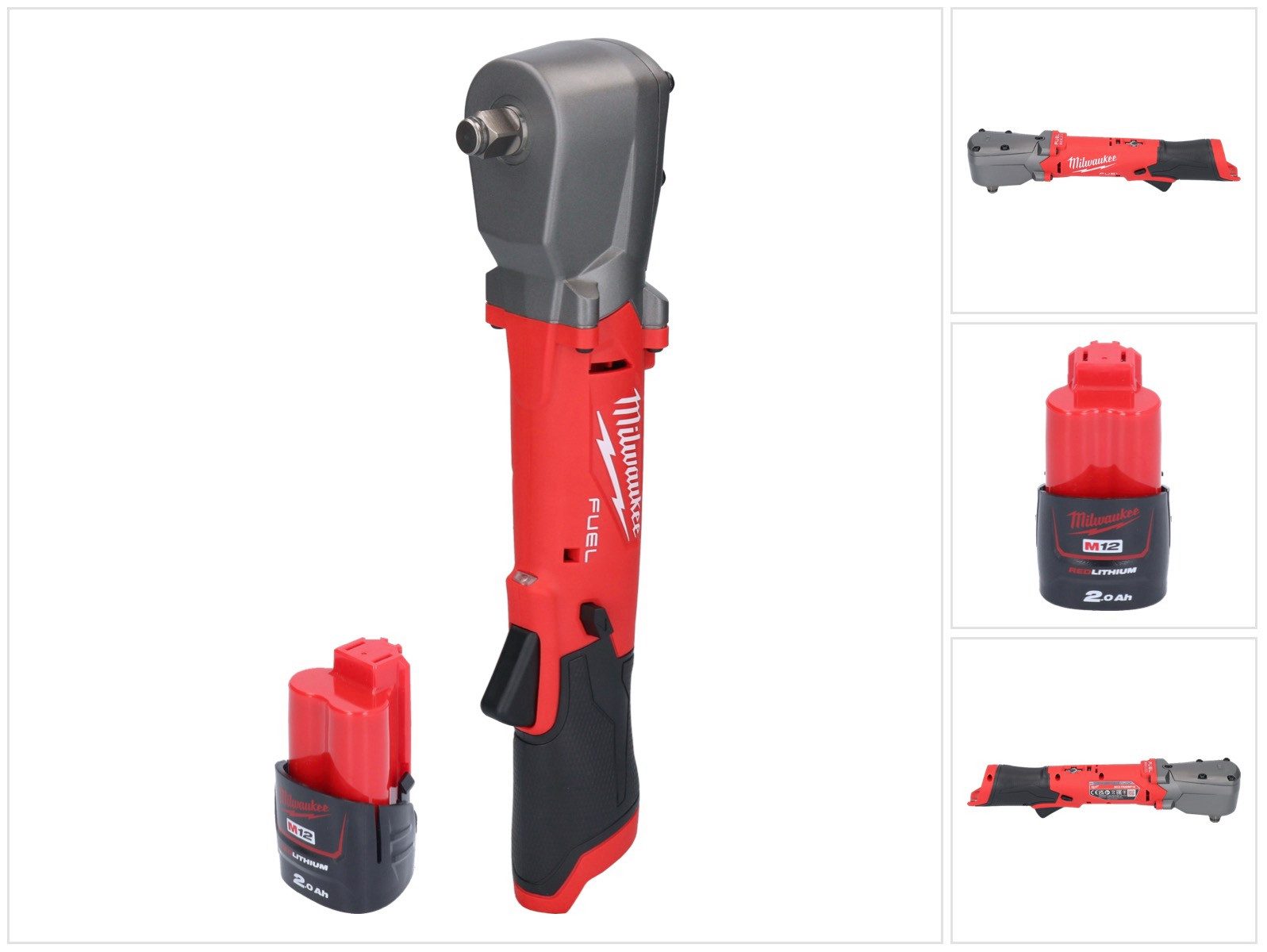 Milwaukee Akku-Schlagschrauber M12 FRAIWF12-201 Winkelschlagschrauber 12 V 1/2" 270 Nm + 1x Akku 2 Ah