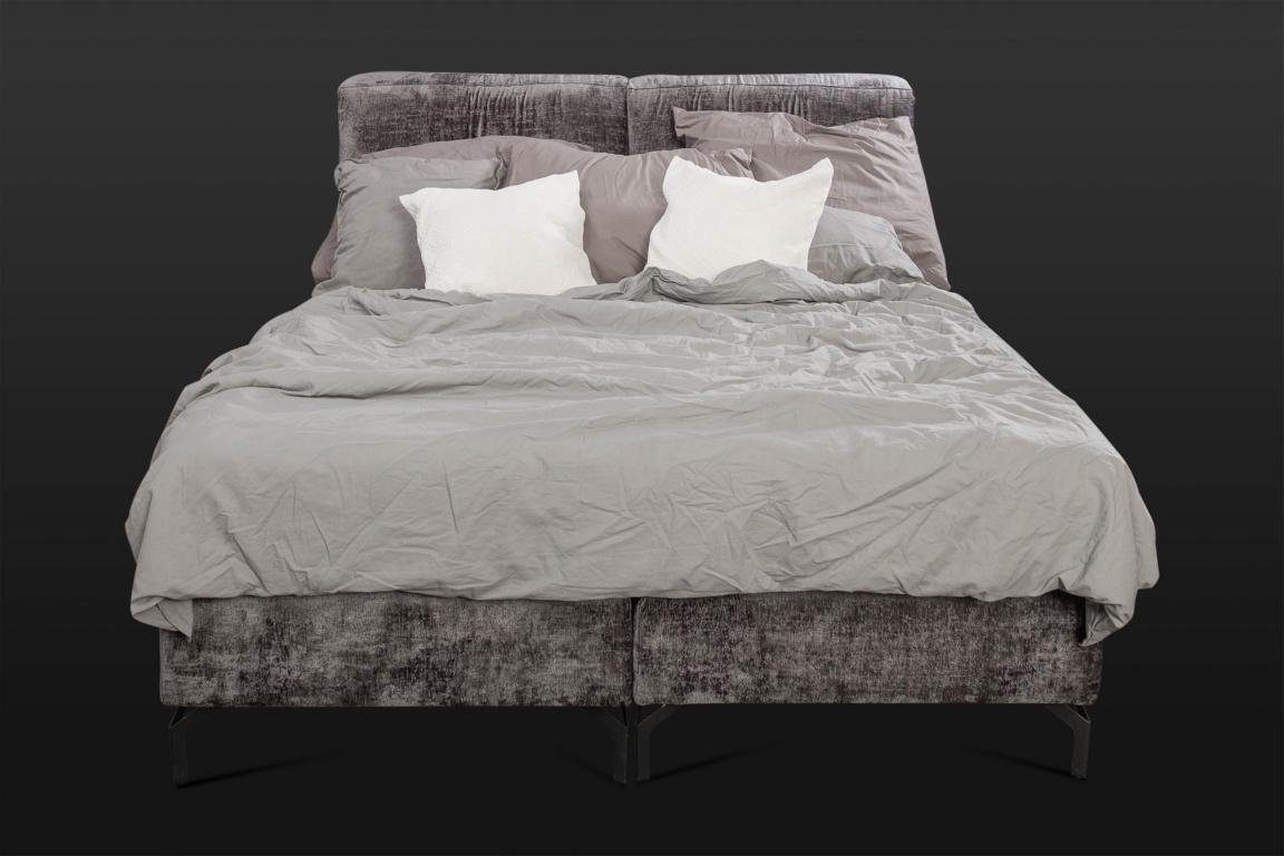 Textilbetten Made Designer Bett Moderne Doppelbett JVmoebel Schlafzimmermöbel 1x Europa Graues Bett), (1-tlg., in