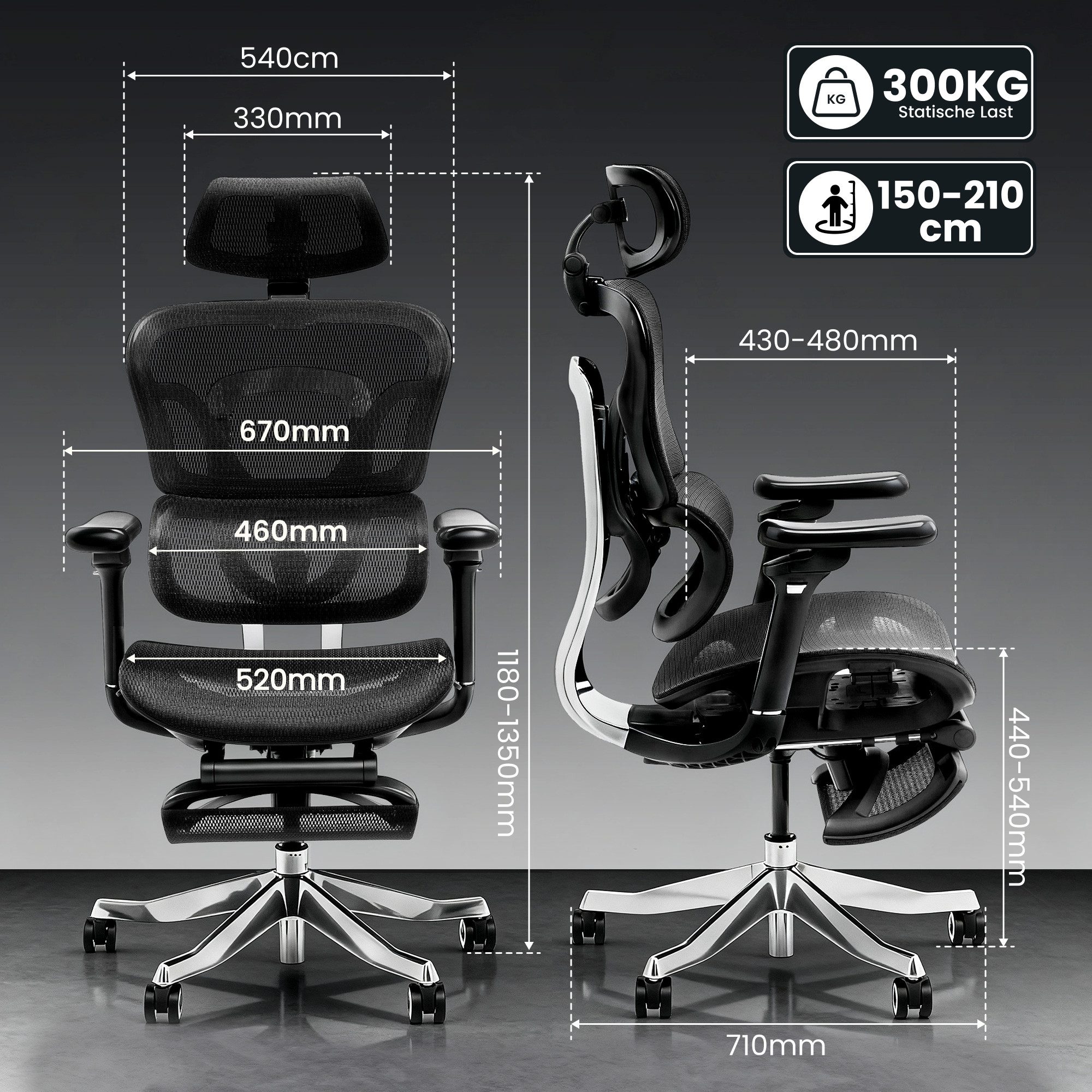 FLEXISPOT Bürostuhl ErgoX, Schreibtischstuhl Premium Ergonomischer (MIT Fuß günstig online kaufen