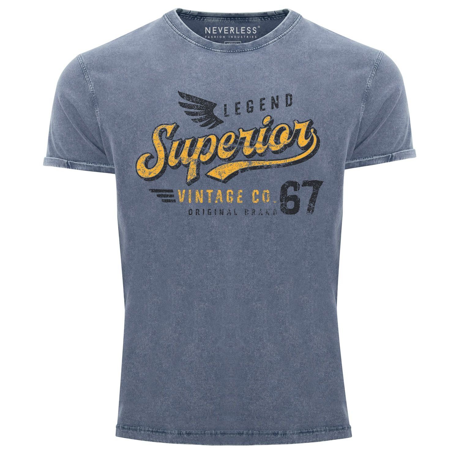 Neverless Print-Shirt Herren Vintage Shirt Retro günstig online kaufen
