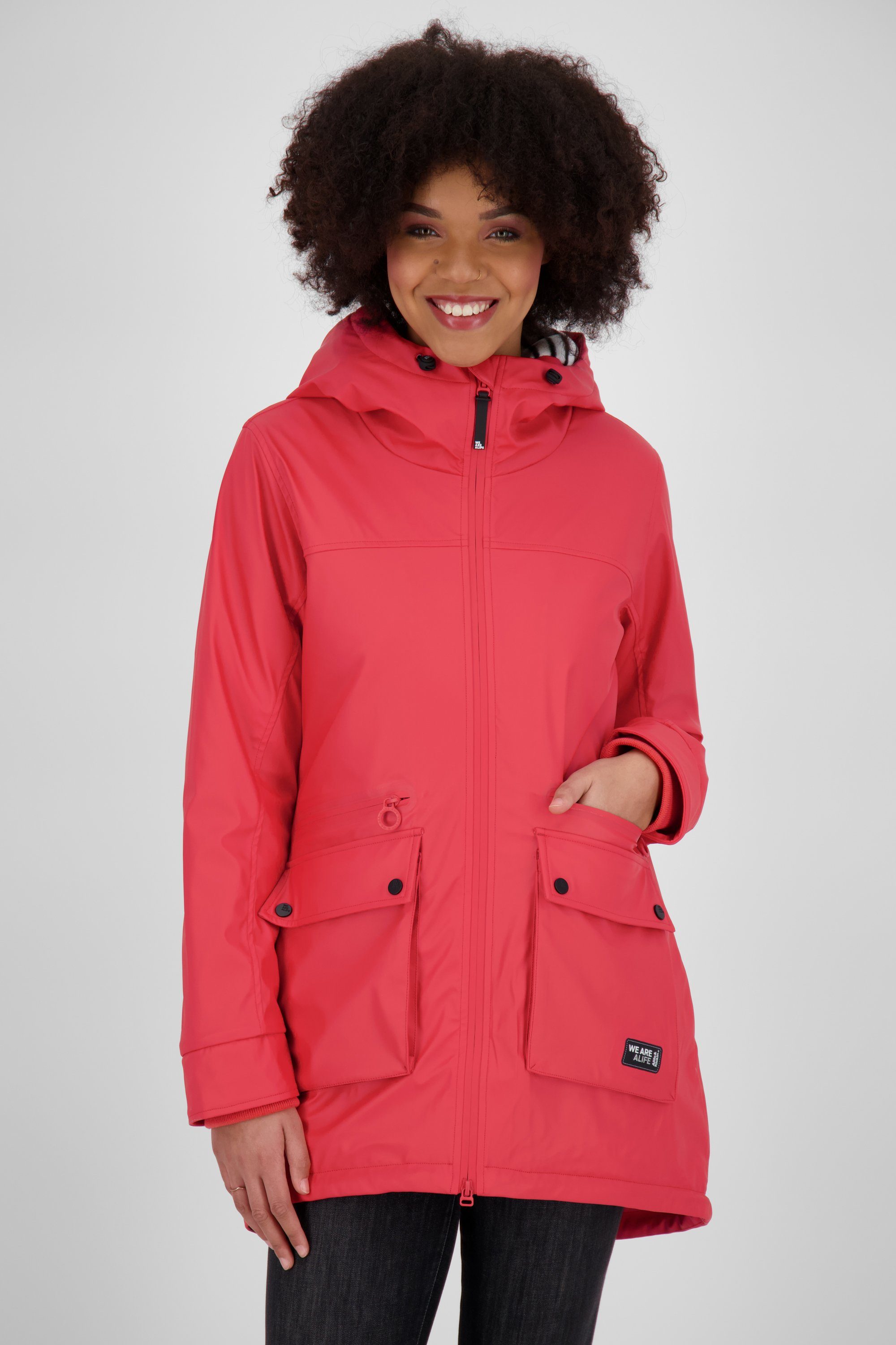 Alife & Kickin Langjacke AudreyAK Raincoat Damen Langjacke, Übergangsjacke fuchsia | 