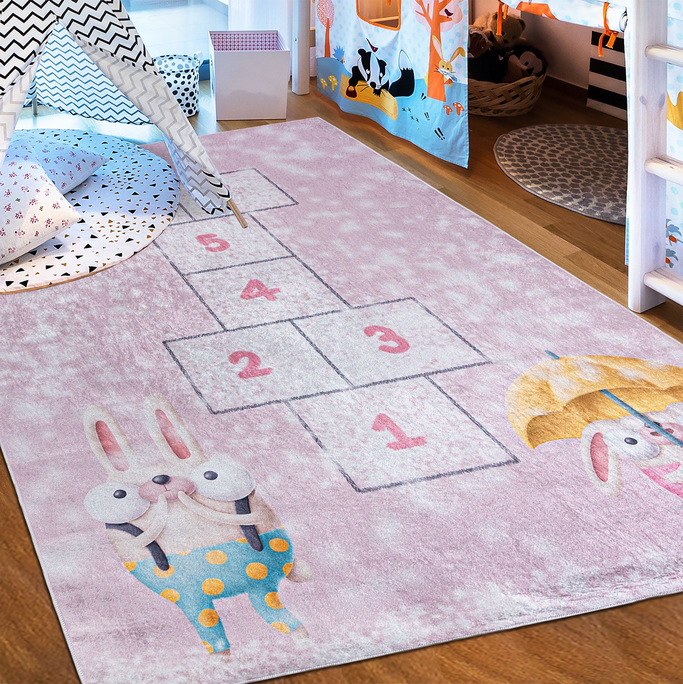Mazovia Kinderteppich Kinderteppich Kinderzimmerteppich Spielteppich Hüpfsp günstig online kaufen