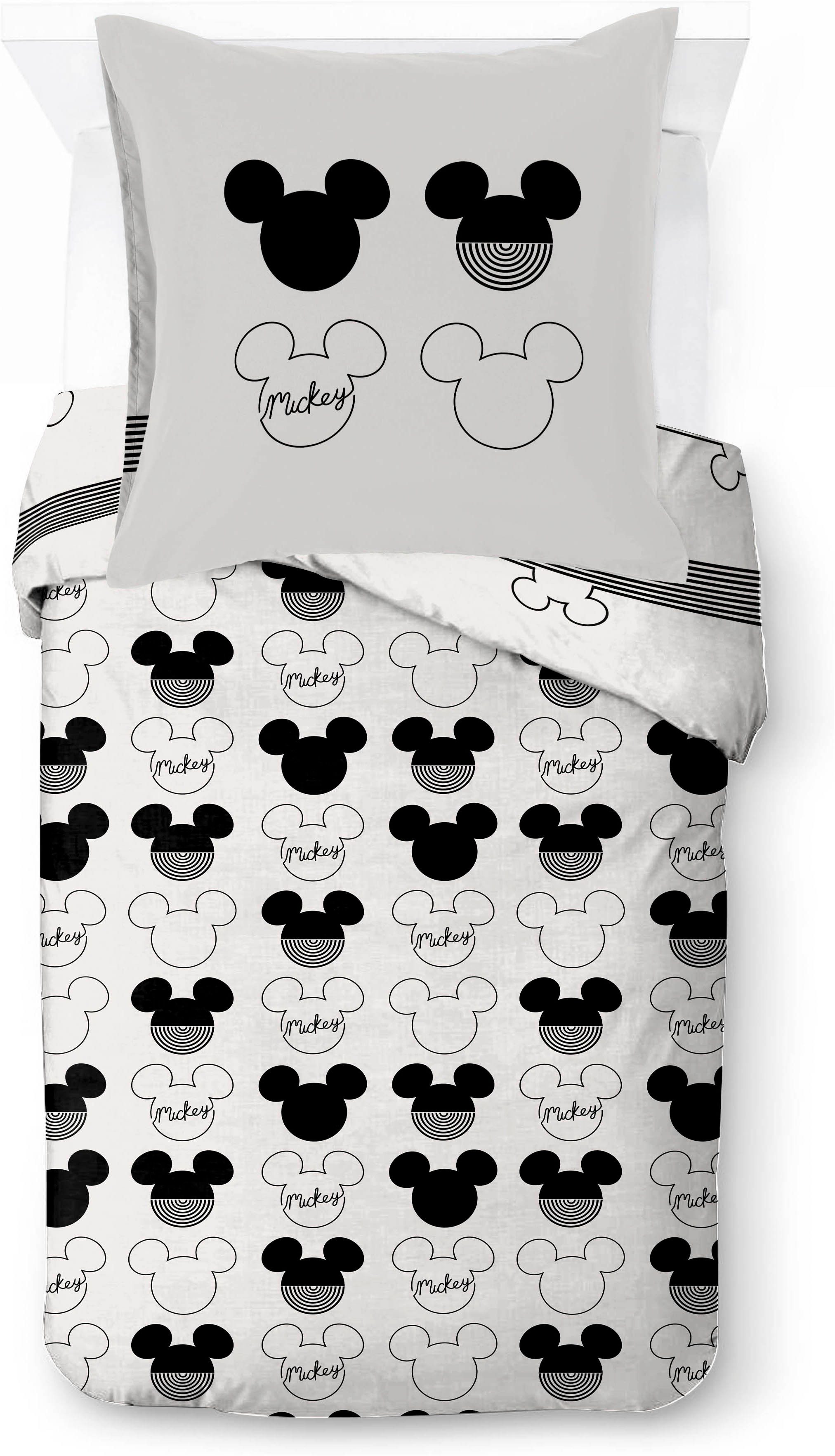 Disney Kinderbettwäsche Disney Mickey Mouse, Linon, 2 teilig, 100% Baumwolle