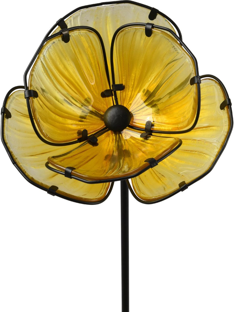 Kaemingk Gartenstecker Kaemingk Gartenstecker Blume Glas gelb 91 cm