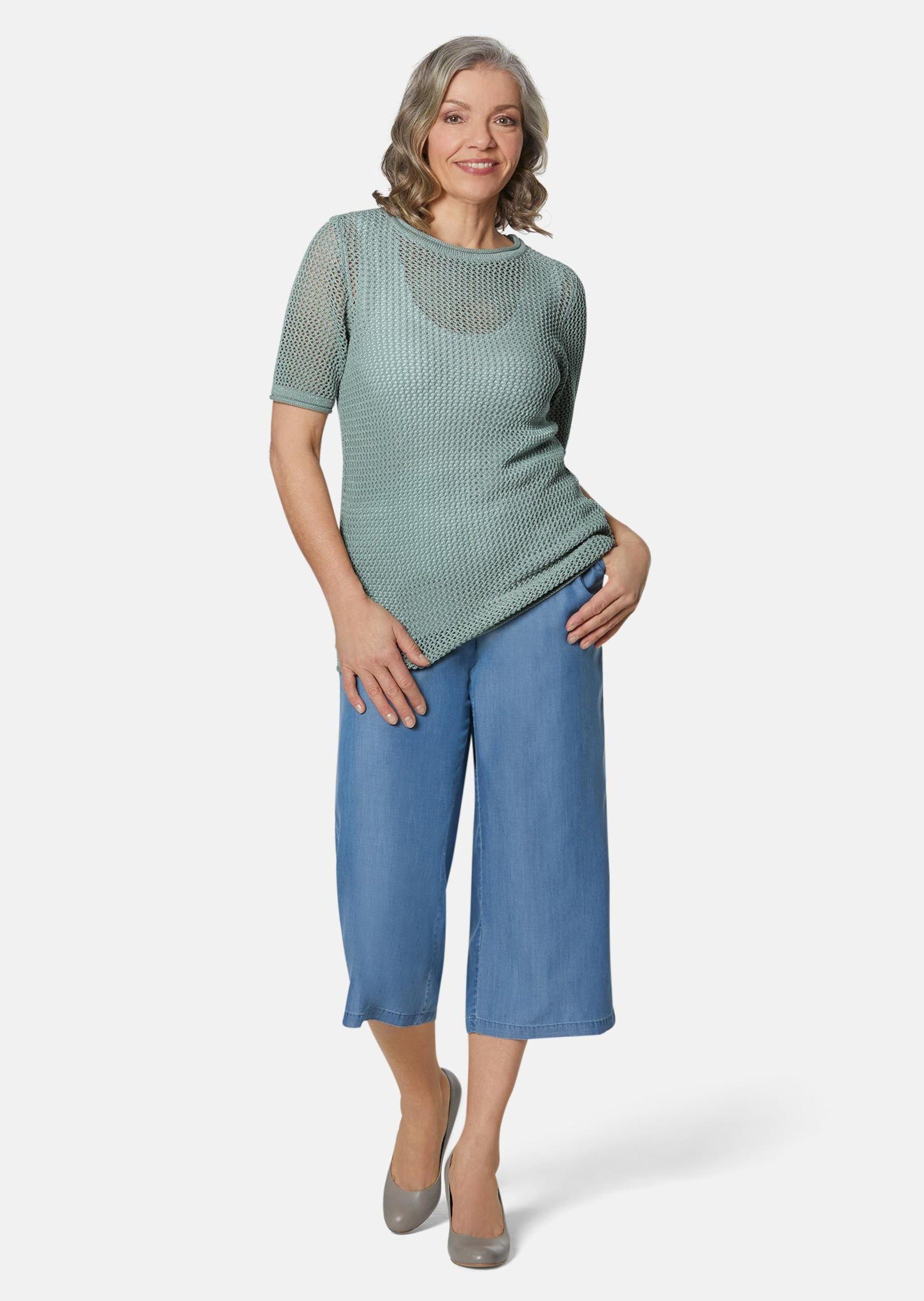 GOLDNER Strickpullover Leicht schimmernder Strickpullover mit aufwendigem A günstig online kaufen