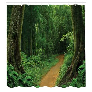 Abakuhaus Duschvorhang Moderner Digitaldruck mit 12 Haken auf Stoff Wasser Resistent Breite 175 cm, Höhe 180 cm, Tropisch Dschungel Wald Bäume