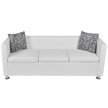 furnicato 3-Sitzer 3-Sitzer-Sofa Kunstleder Weiß