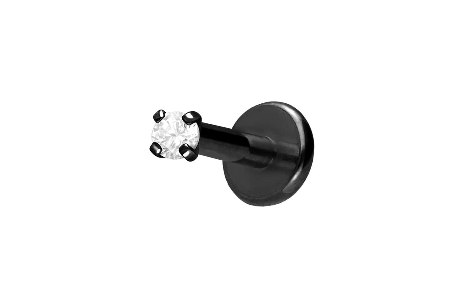 PIERCINGLINE Piercing-Set Titan Labret mit Innengewinde EINGEFASSTER KRISTALL (Labrets, 1-tlg)