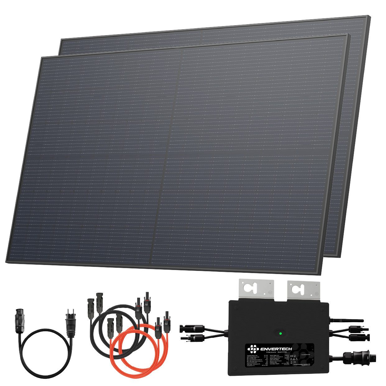 Solarway Balkonkraftwerk 920 Wp / 800 Watt Komplettset Solaranlage Steckdose / Bifazial, neuester 800 Watt Wechselrichter Solarmodule & Envertech & Zubehör