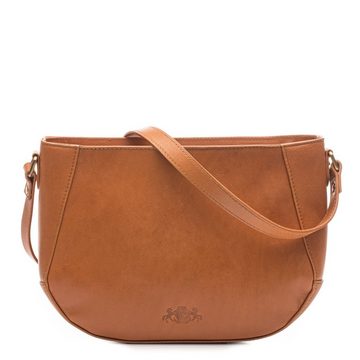 SID & VAIN Schultertasche Leder Umhängetasche ALBANY, Crossbody Bag Echtleder Damen, Umhängetasche hellbraun