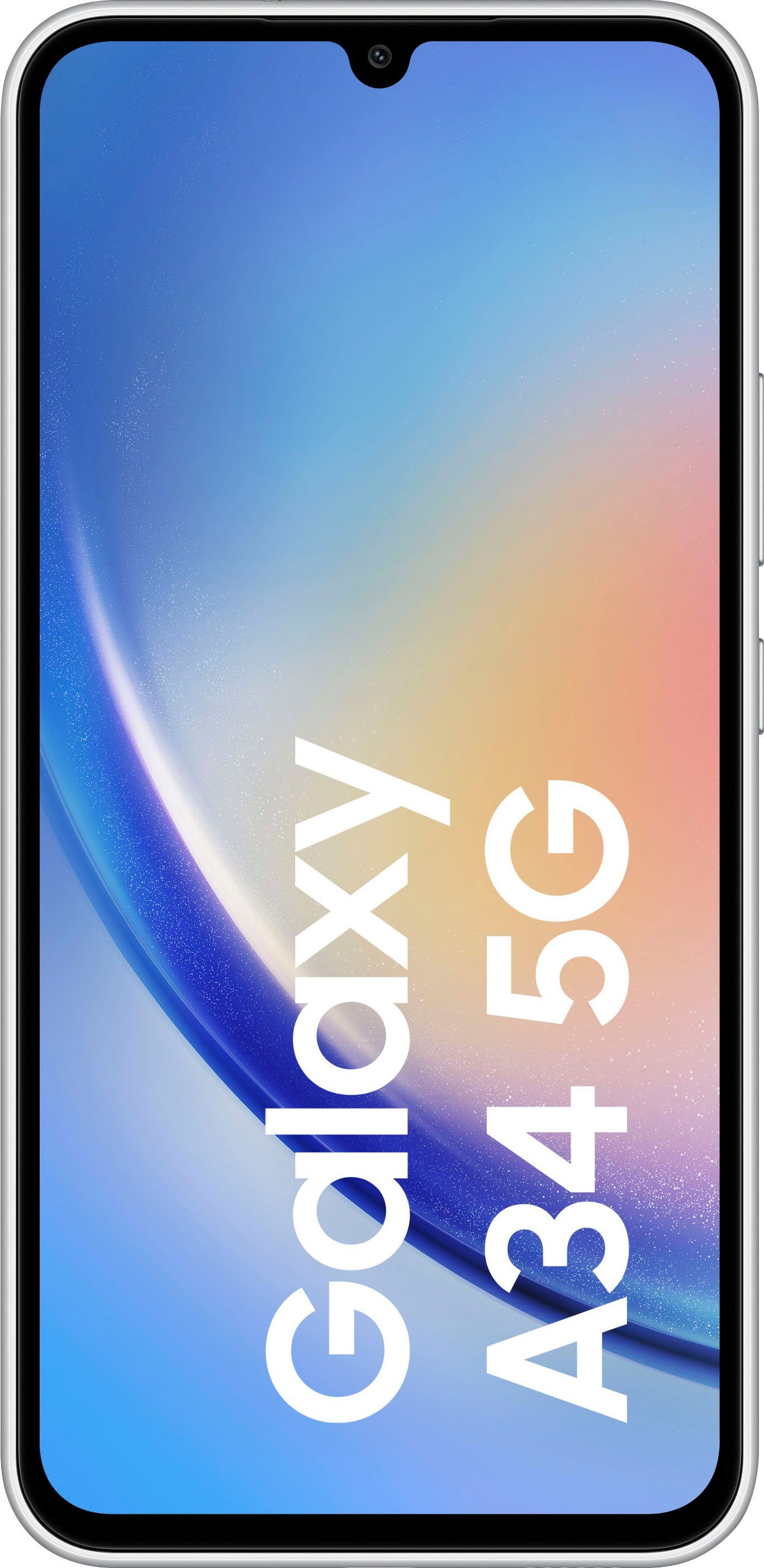 Samsung Galaxy A34 256 Kamera) 256GB silber 5G GB (16,65 MP Speicherplatz, 48 Zoll, Smartphone cm/6,6