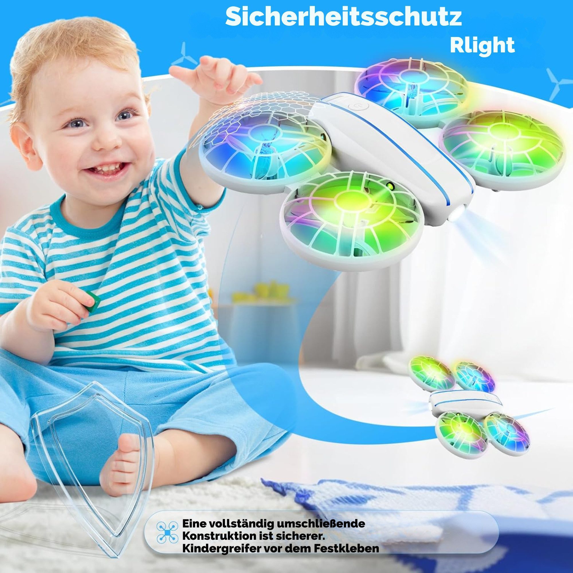 Vivitar RC-Drohne für Kinder und Anfänger mit Fernsteuerung, Mini-Quadcopter Spielzeug-Drohne (USB-C-Ladekabel und Ersatzpropellern, Einsteigerdrohne für den He – Bild 3 von 5