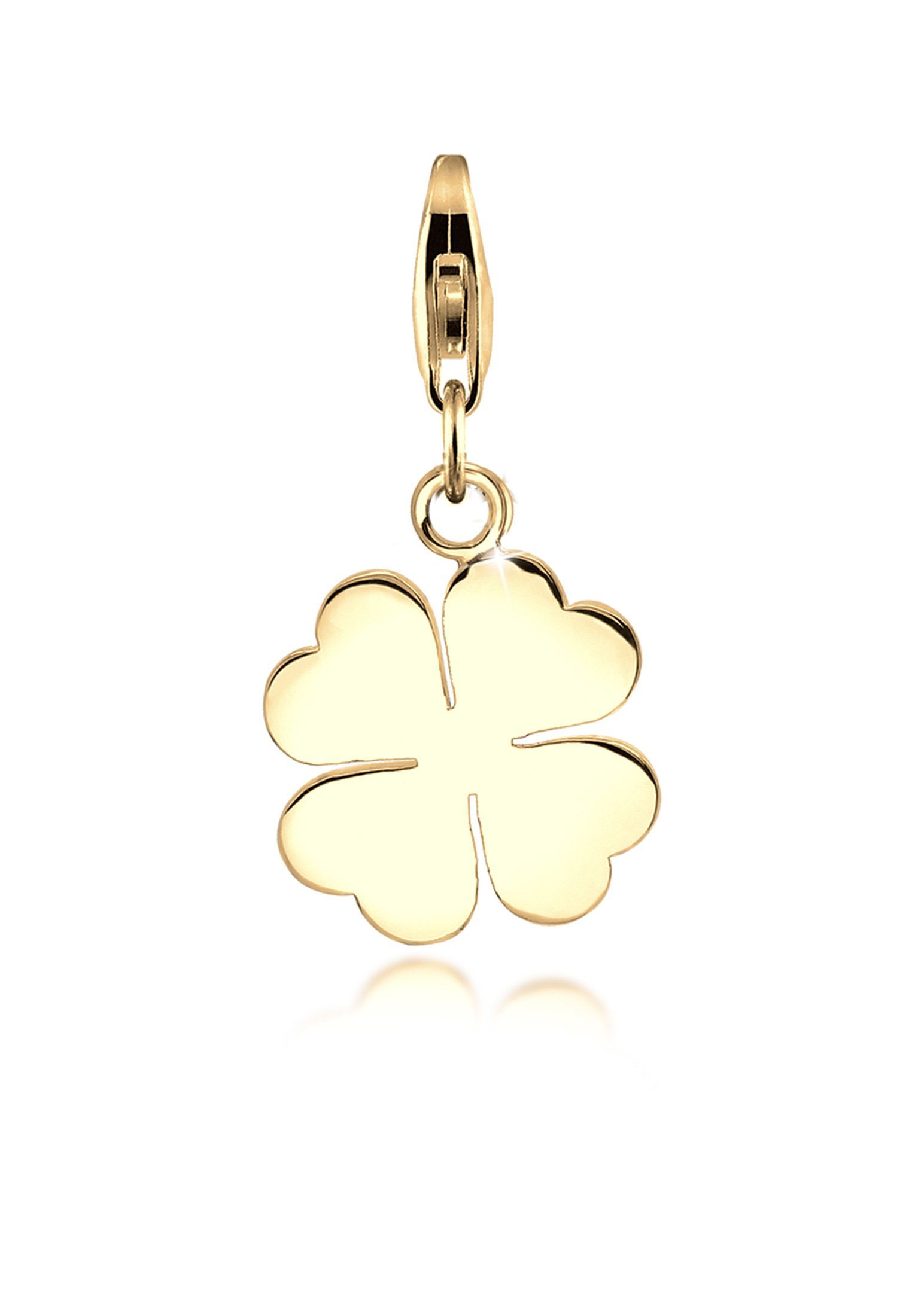 Charm-Einhänger Anhänger Kleeblatt Glück Talisman 925 Silber