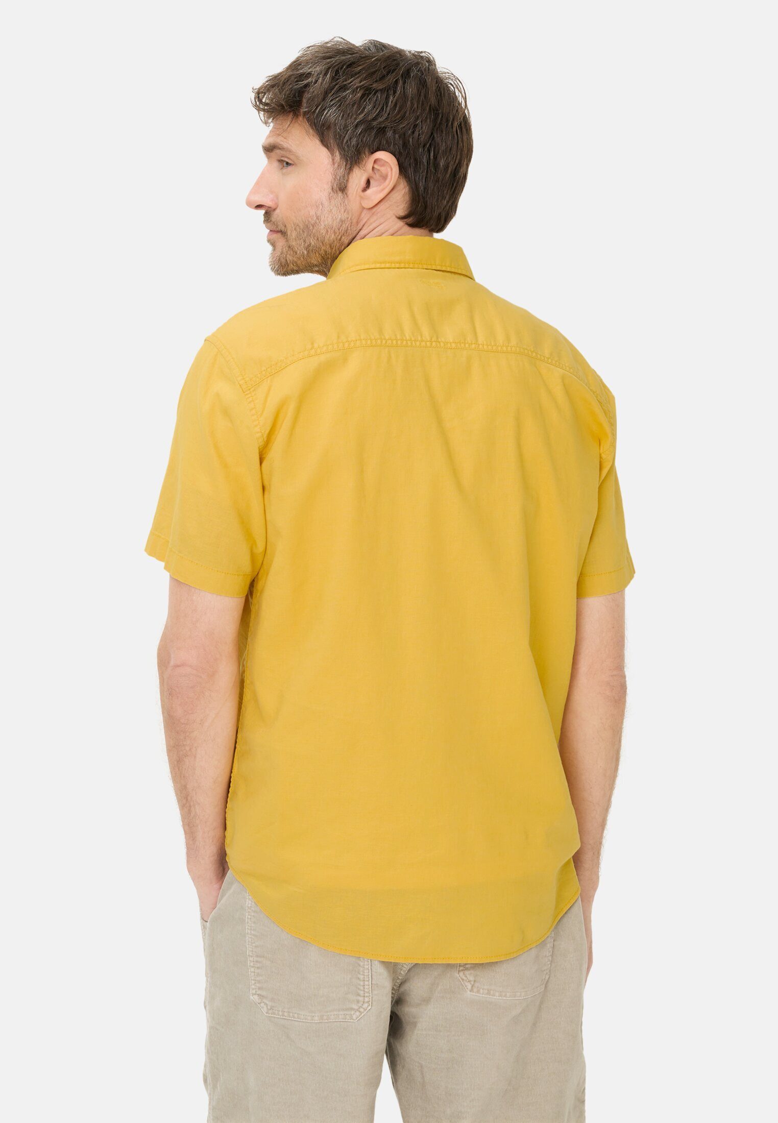 camel active Kurzarmhemd aus Leinenmix Kurzarm Button-Down