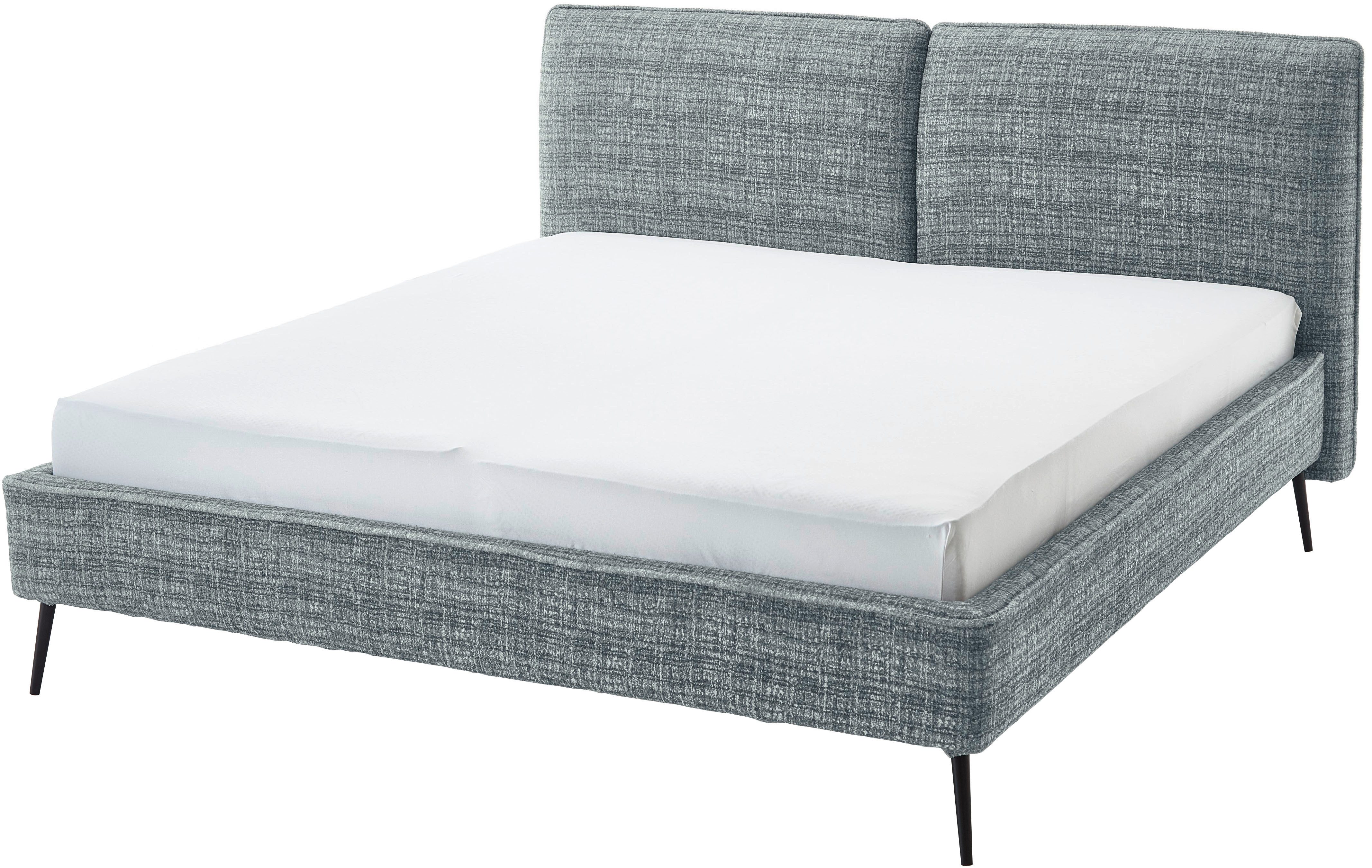 meise.möbel Polsterbett Infinity erhältlich in verschiedenen Farben und Breiten, mit schwarzen Metallfüßen
