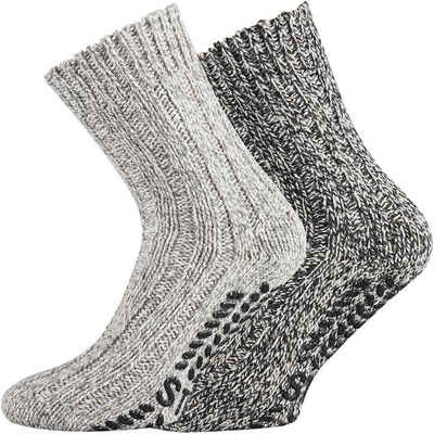 TippTexx 24 ABS-Socken 2 Paar warme ABS-Stopper-Norweger-Socken EIN ECHTER HAUSSCHUH-ERSATZ