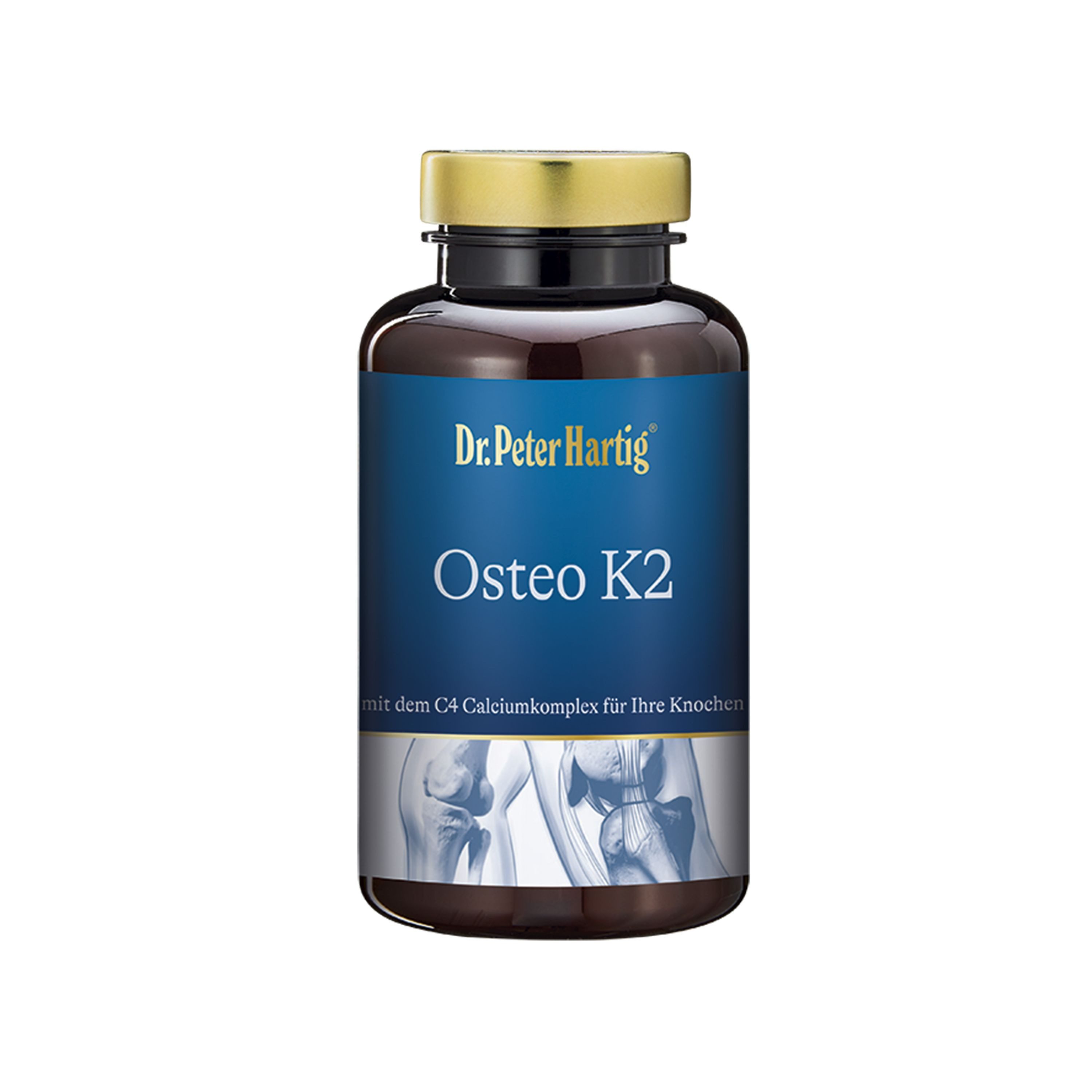 Dr. Peter Hartig Osteo K2, unterstützt Knochen, Vitamin K1, Vitamin D und Calcium Kapseln, 120 Kapseln, 2-Monats-Vorrat, à 68 g