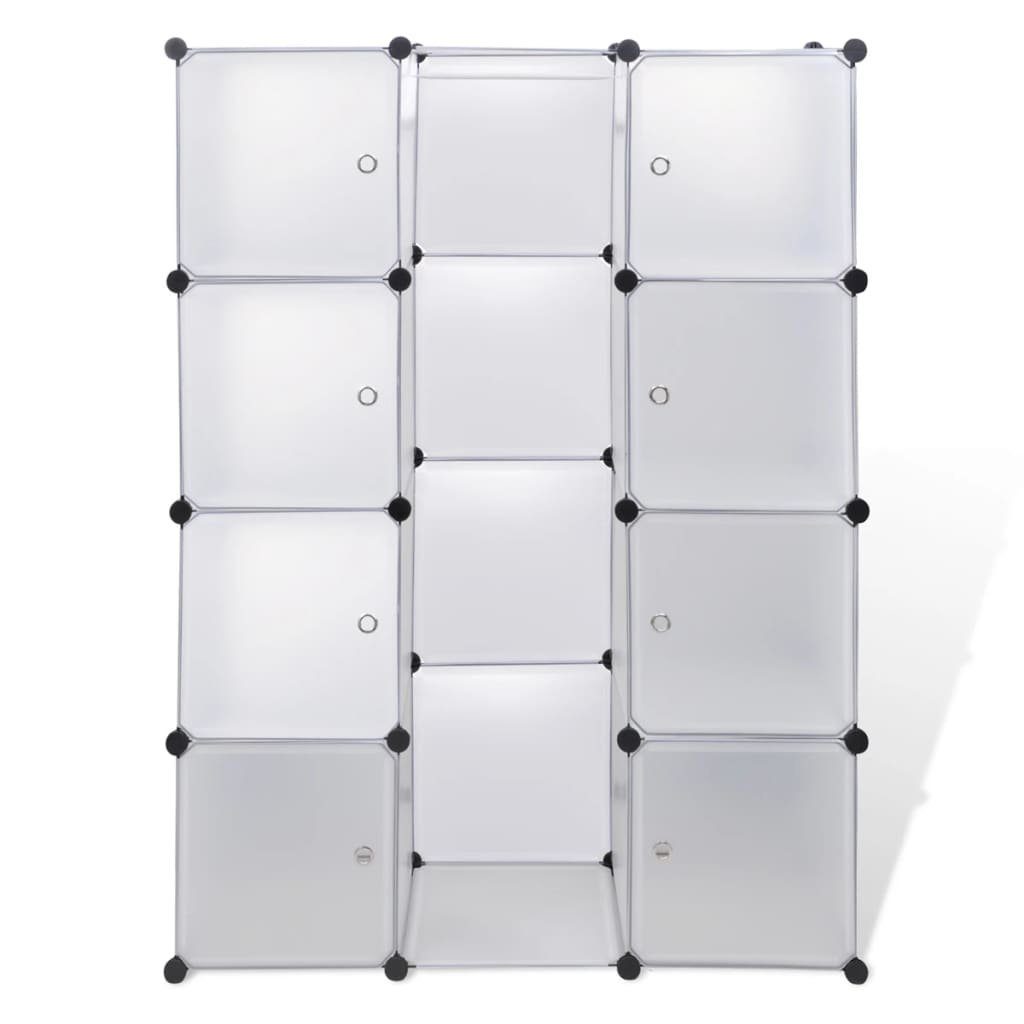 furnicato Kleiderschrank Modularer Schrank mit Fächern Weiß 37x115x150 cm 9