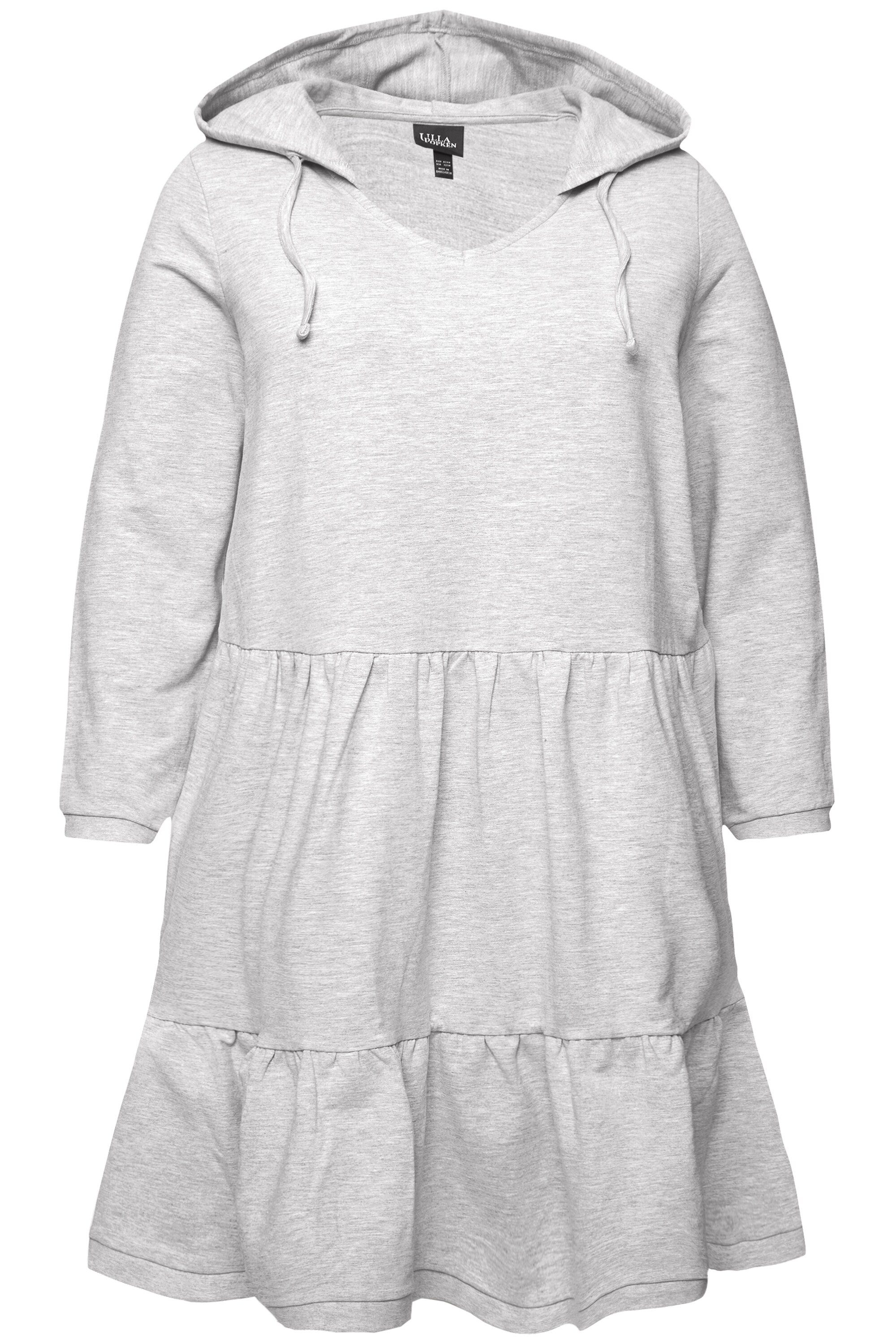 Ulla Popken Midikleid Sweatkleid Kapuze A-Linie günstig online kaufen