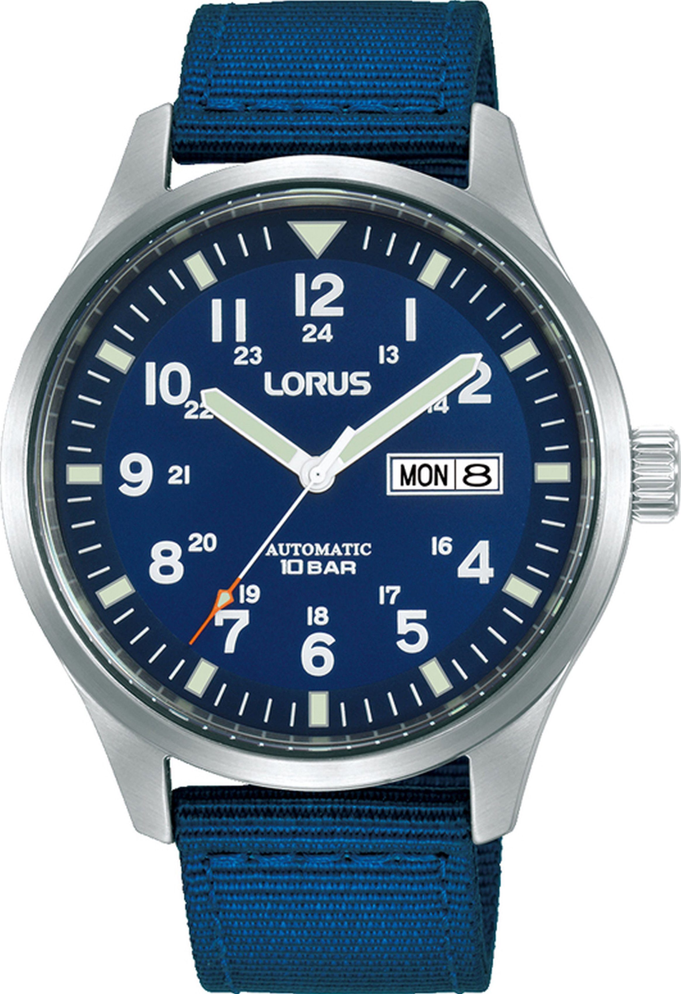 LORUS Automatikuhr RL409BX9, Armbanduhr, Herrenuhr, Datum, wasserdicht bis 10 bar