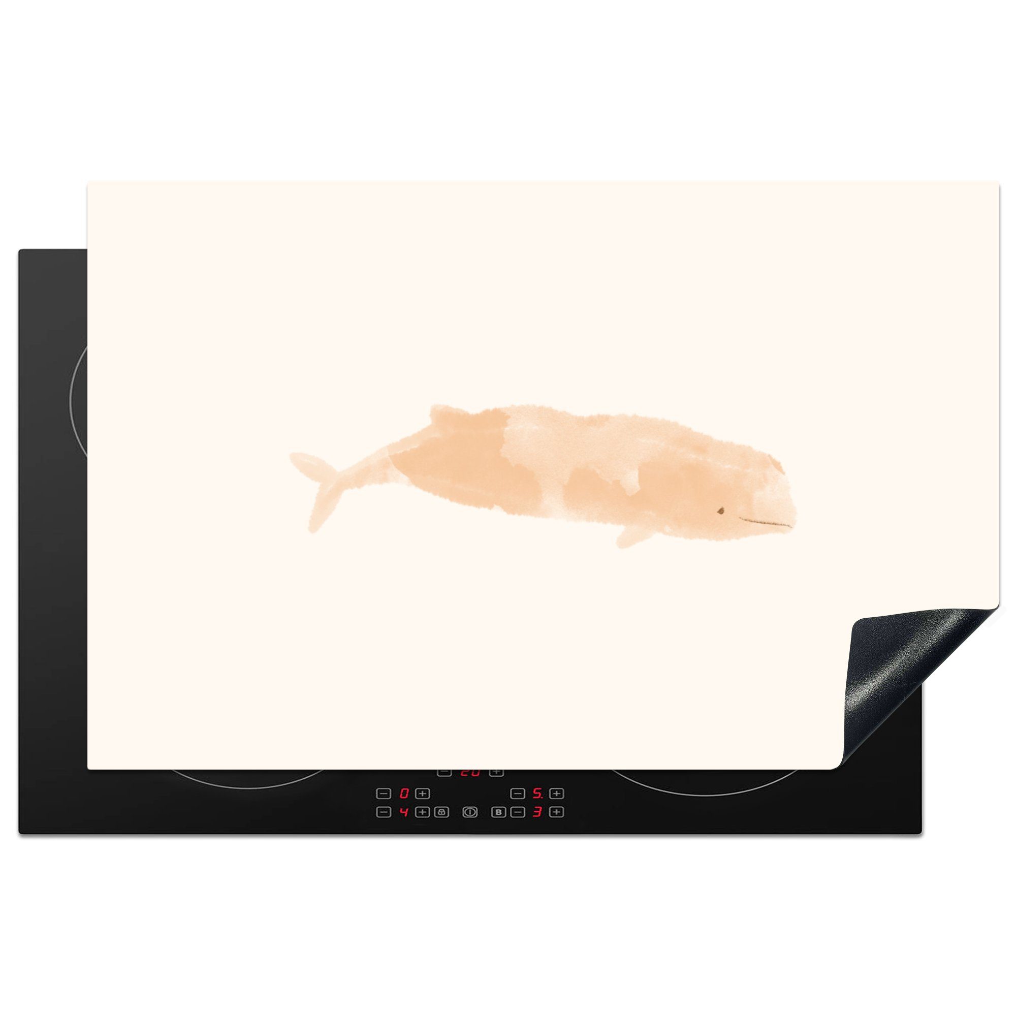 MuchoWow Herdblende-/Abdeckplatte Fisch - Aquarell - Pastell, Ceranfeldabdeckung tlg), Induktionskochfeld Schutz (1 cm, 81x52 Vinyl, die für küche