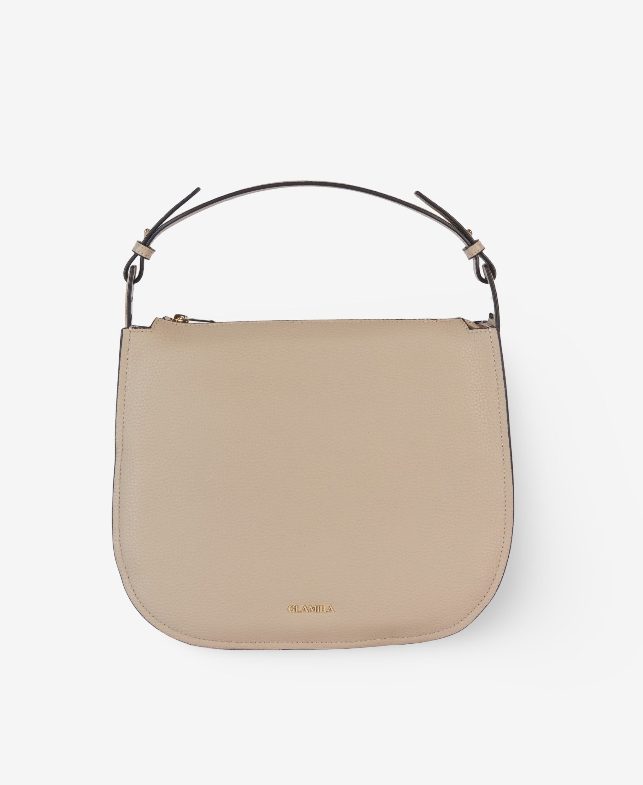 GLAMIRA Handtasche UrbanSphere Nerzfarbene Henkeltasche (1-tlg), echt Leder, mit geräumigem Hauptfach