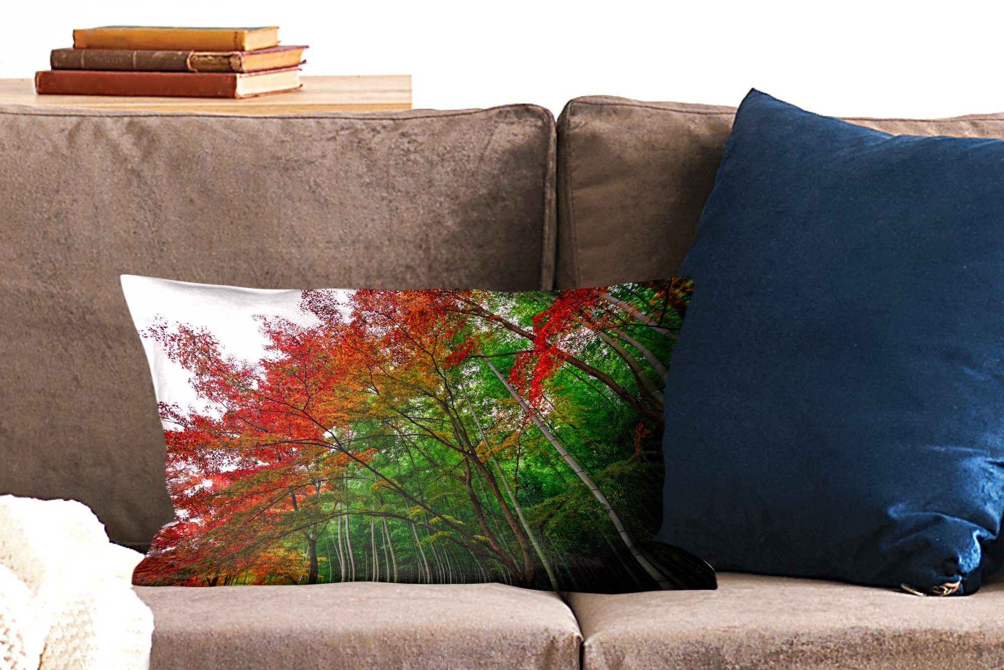 im Dekoration, Füllung, mit Schlafzimmer Bambuswald Arashiyama von Dekokissen Viele Wohzimmer Farben Zierkissen, Dekokissen Japan, MuchoWow