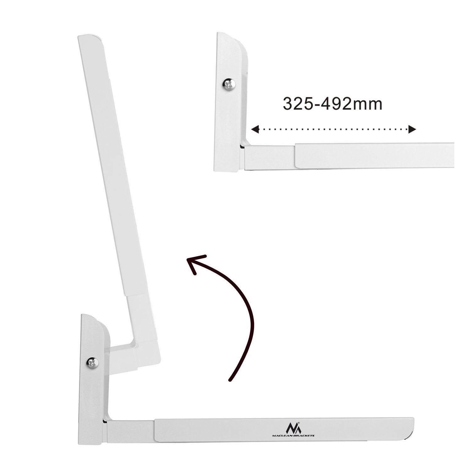 Maclean Wandhalterung MC-915, (bis 30 kg; ausziehbare Teleskoparme [345 - 492 mm Länge)