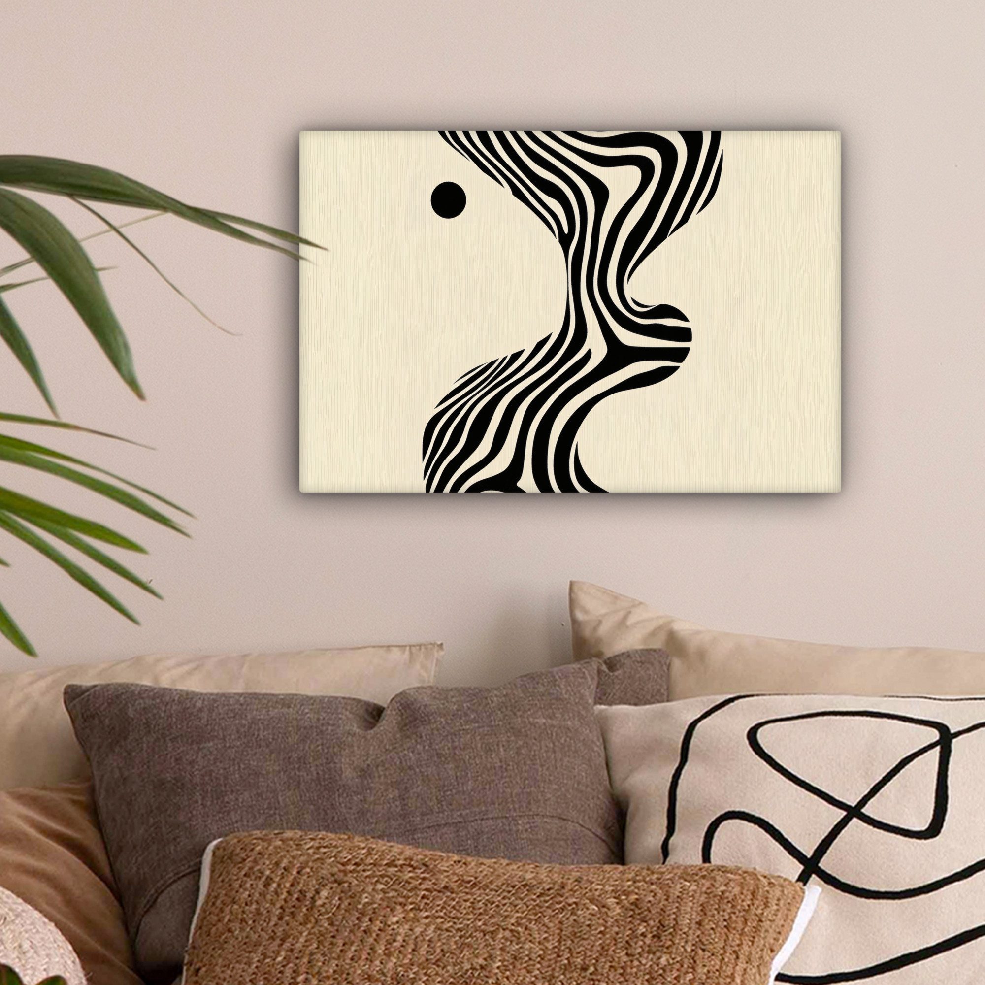 OneMillionCanvasses® Leinwandbild Beige - Linien - günstig online kaufen