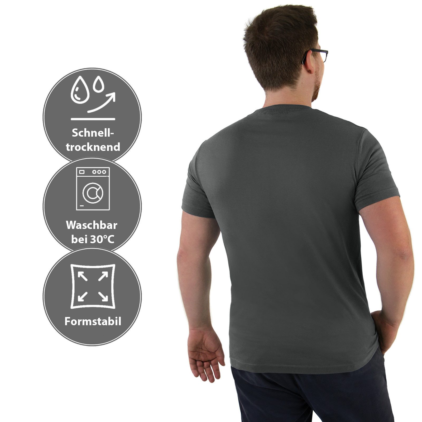 ALPIDEX V-Shirt T-Shirts Herren 5er Set V-Ausschnitt – verschiedene Größen und Farben – Bild 4 von 5