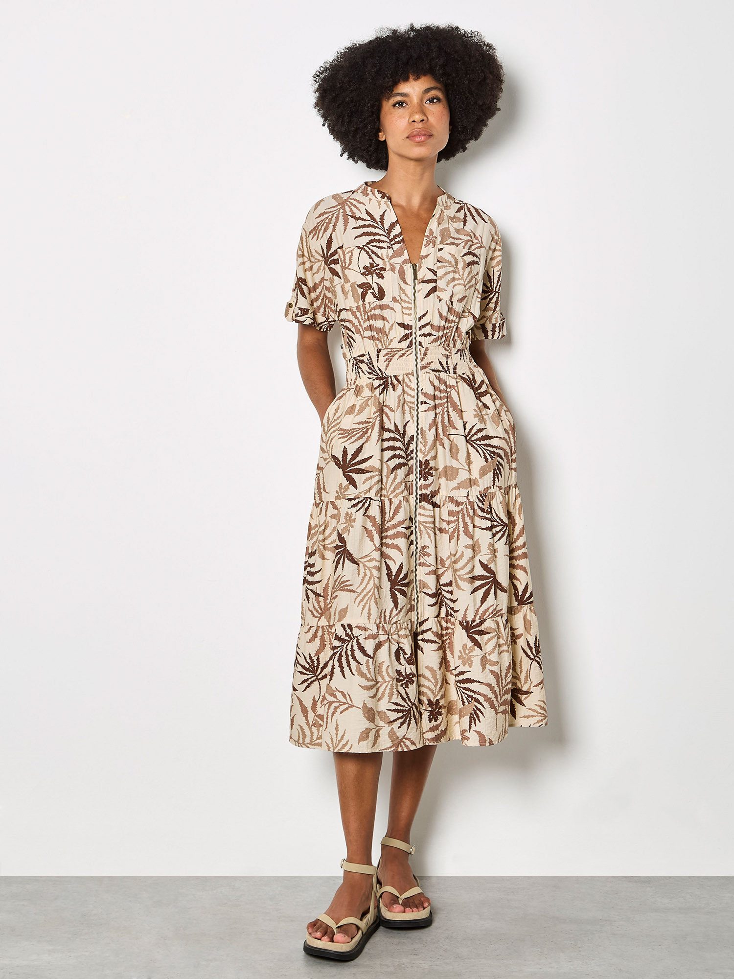 Apricot Midikleid Midikleid Druck
