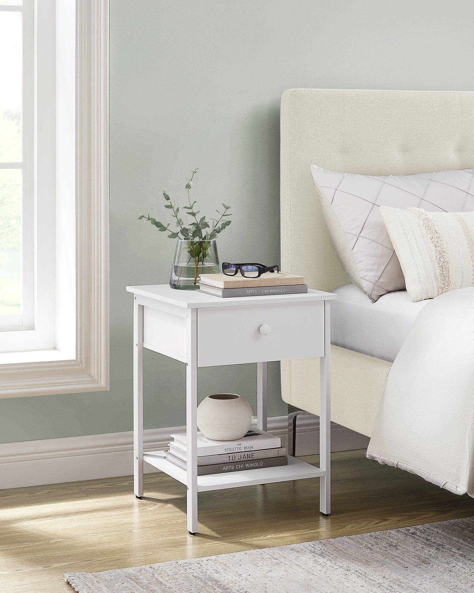 VASAGLE Nachttisch (2-St), Beistelltisch mit Schublade und Ablage, einfache günstig online kaufen