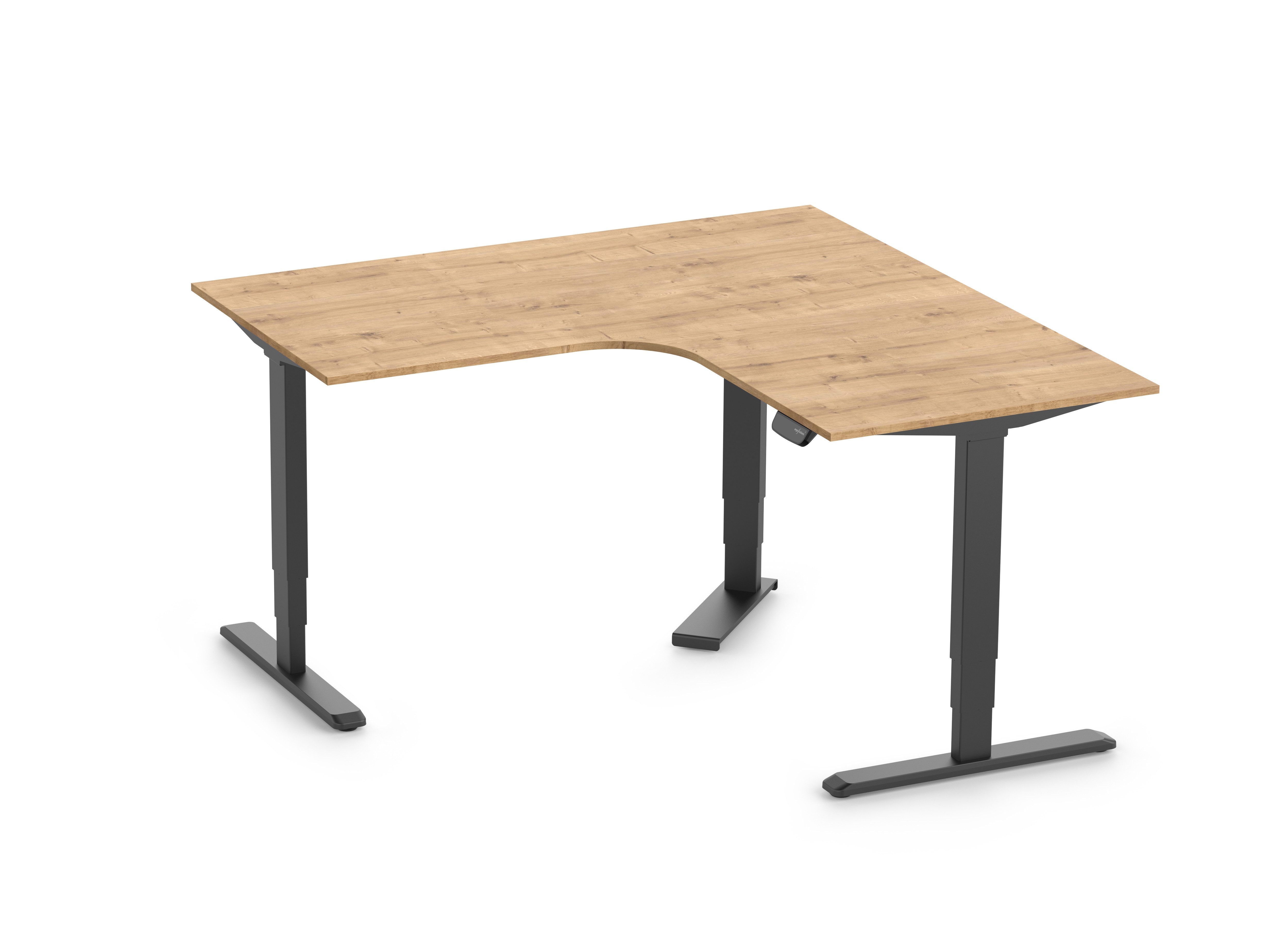 Ergolutions Schreibtisch PRIMUS elektrisch höhenverstellbarer Eckschreibtisch, 180 kg Traglast / Leise / Timer / Memory / Kollisionssensor